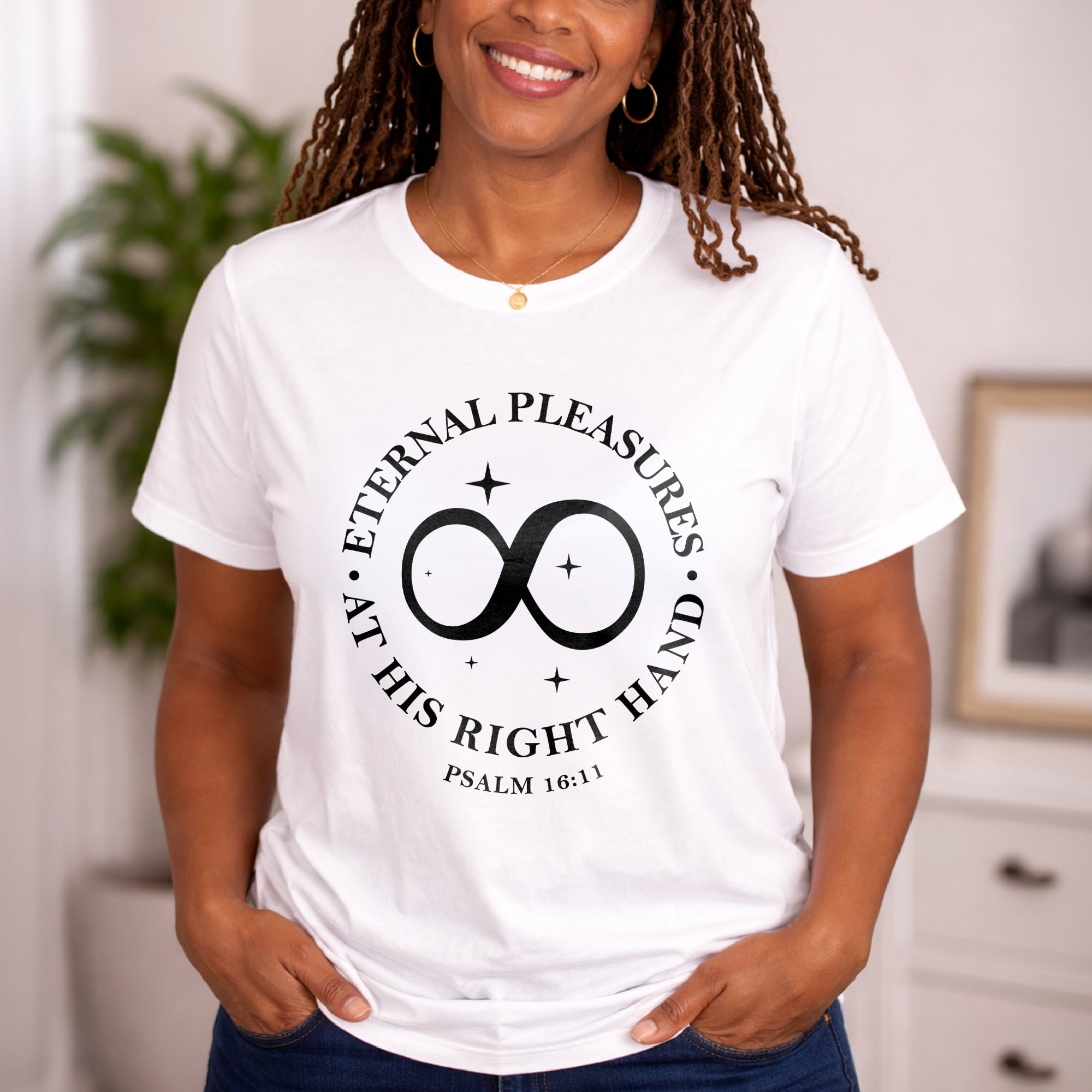 Eternal Pleasures ay His Right Hand Unisex Jersey Short Sleeve Tee