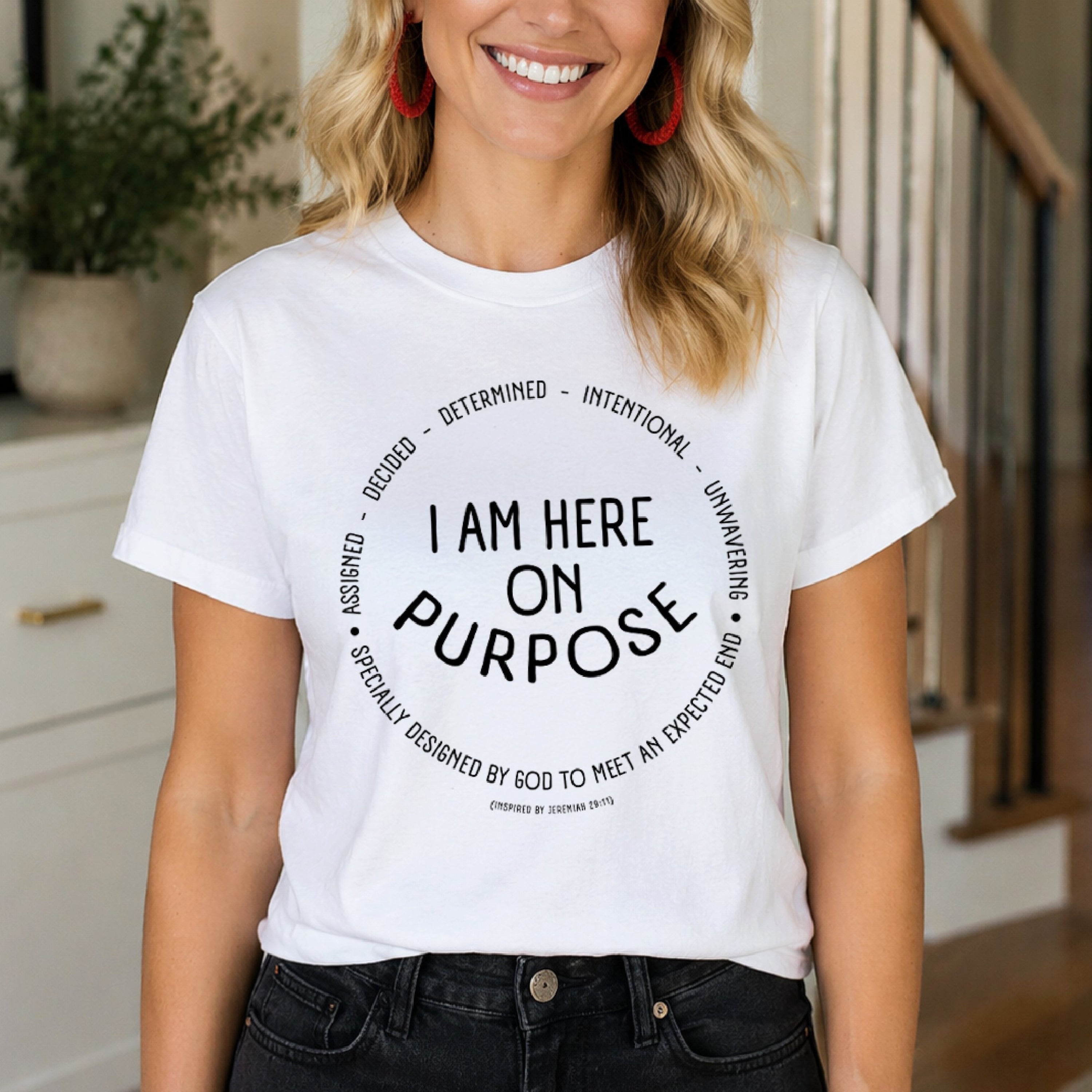 I Am Here On Purpose Unisex Jersey Short Sleeve Tee