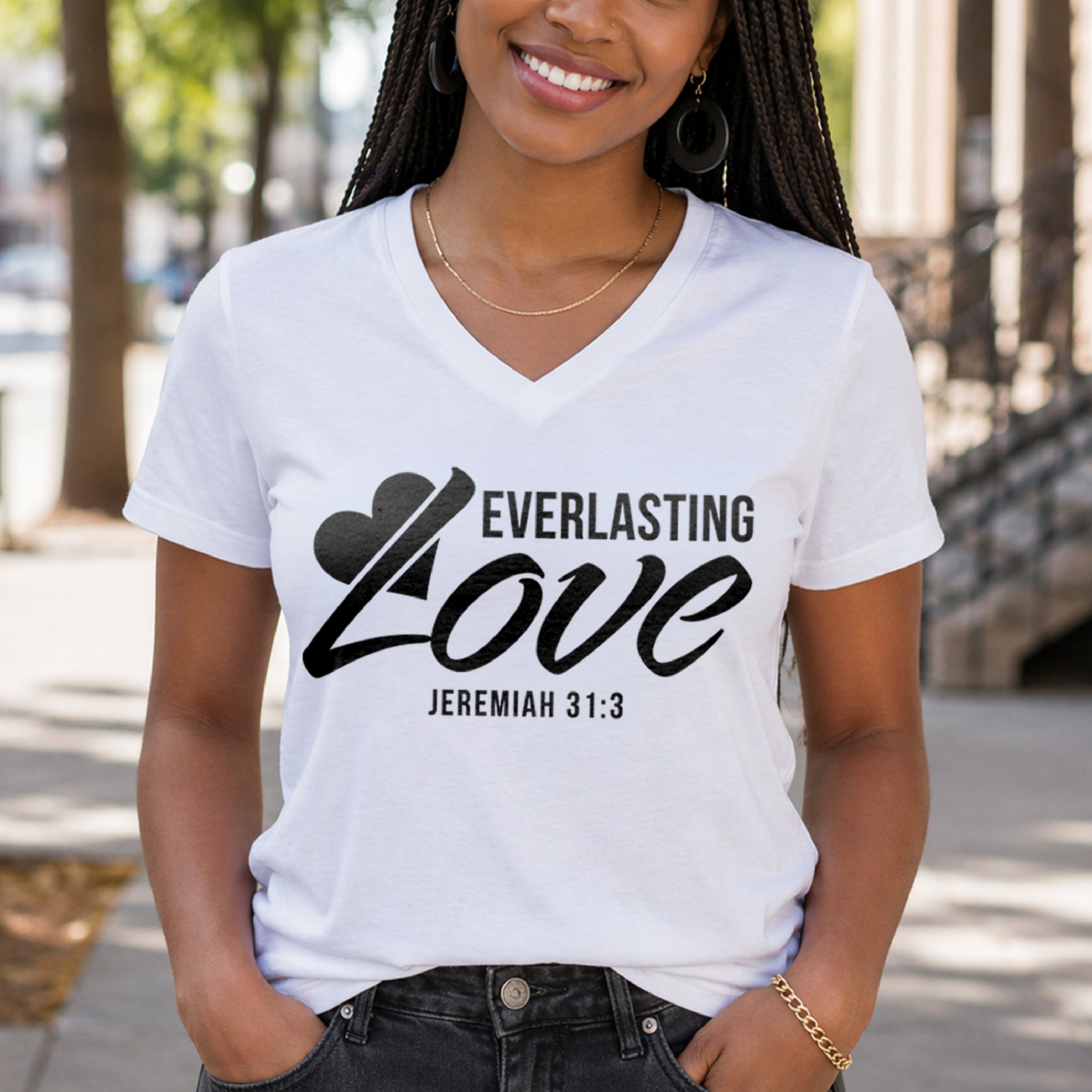 Everlasting Love Unisex Jersey Short Sleeve V-Neck Tee