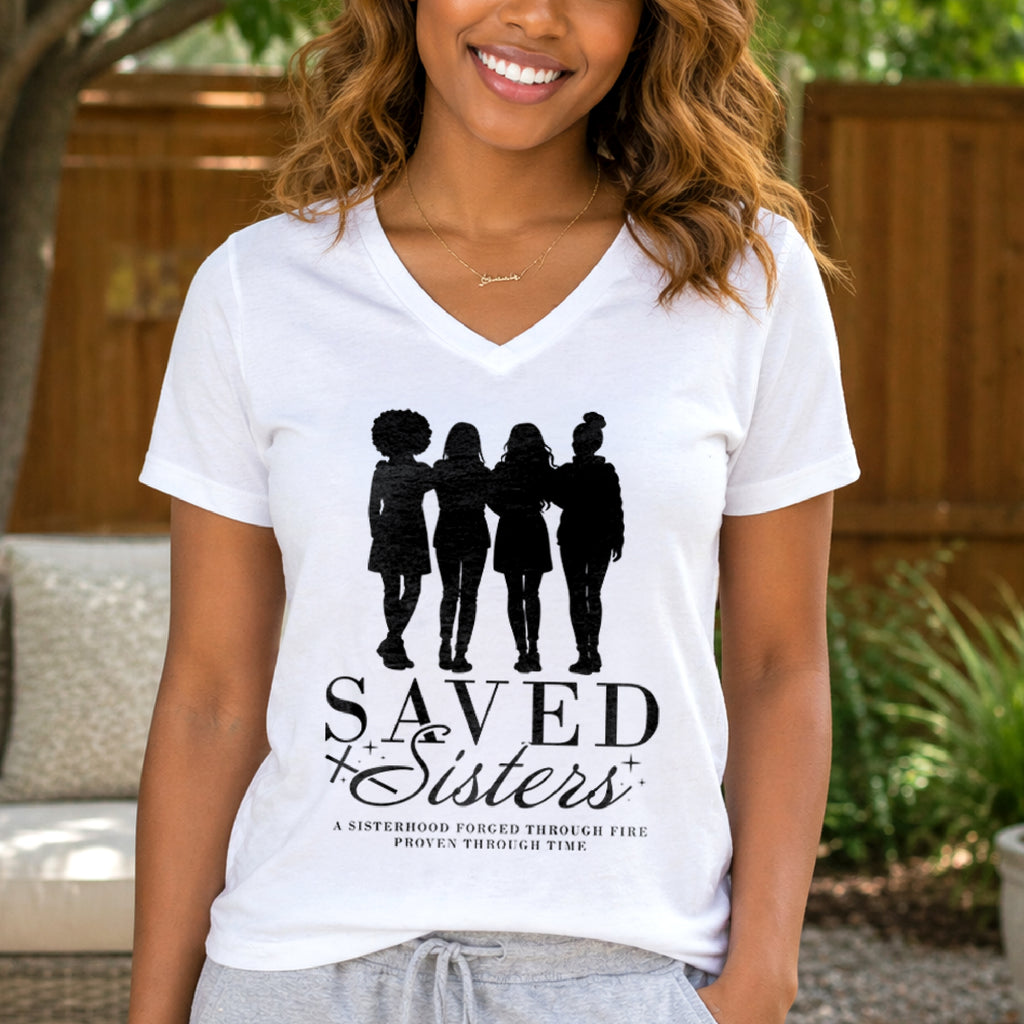 Saved Sisters Unisex Jersey Short Sleeve V-Neck Tee
