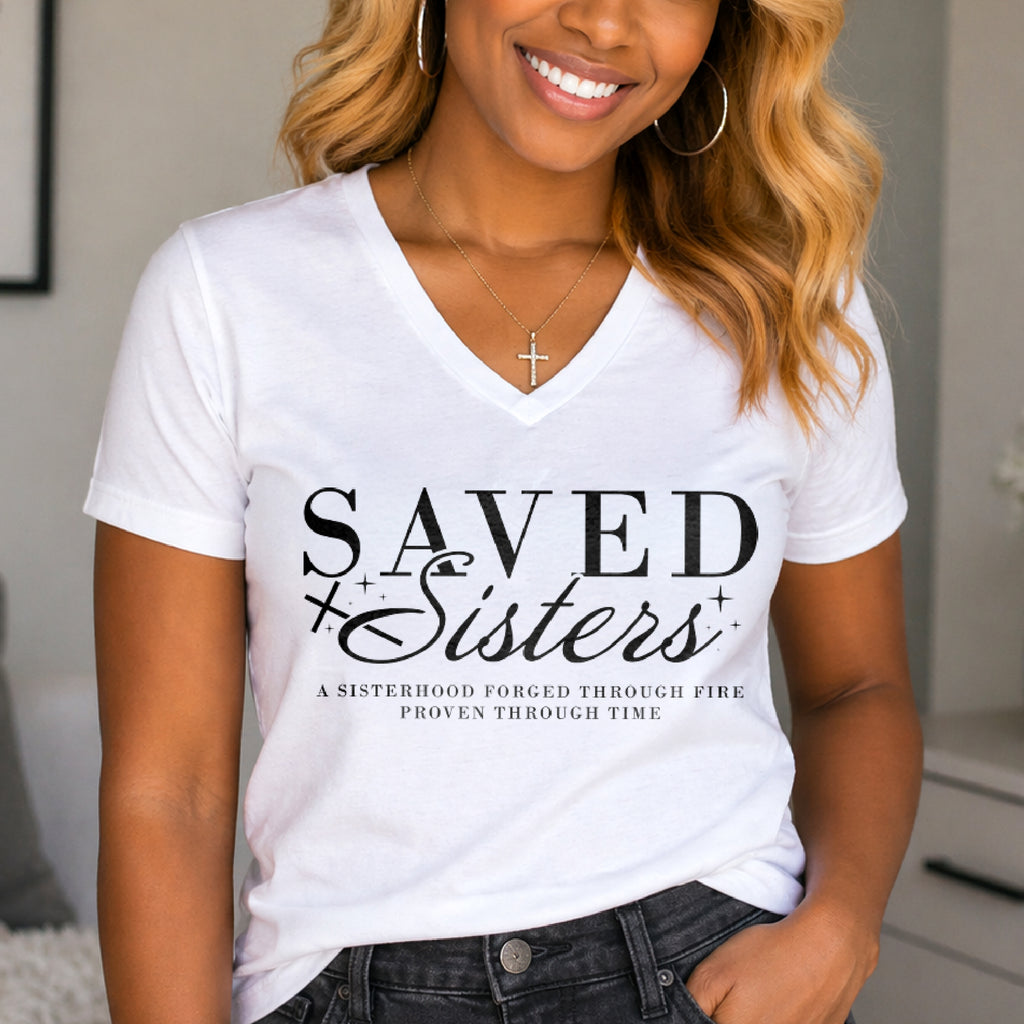 Saved Sisters Unisex Jersey Short Sleeve V-Neck Tee