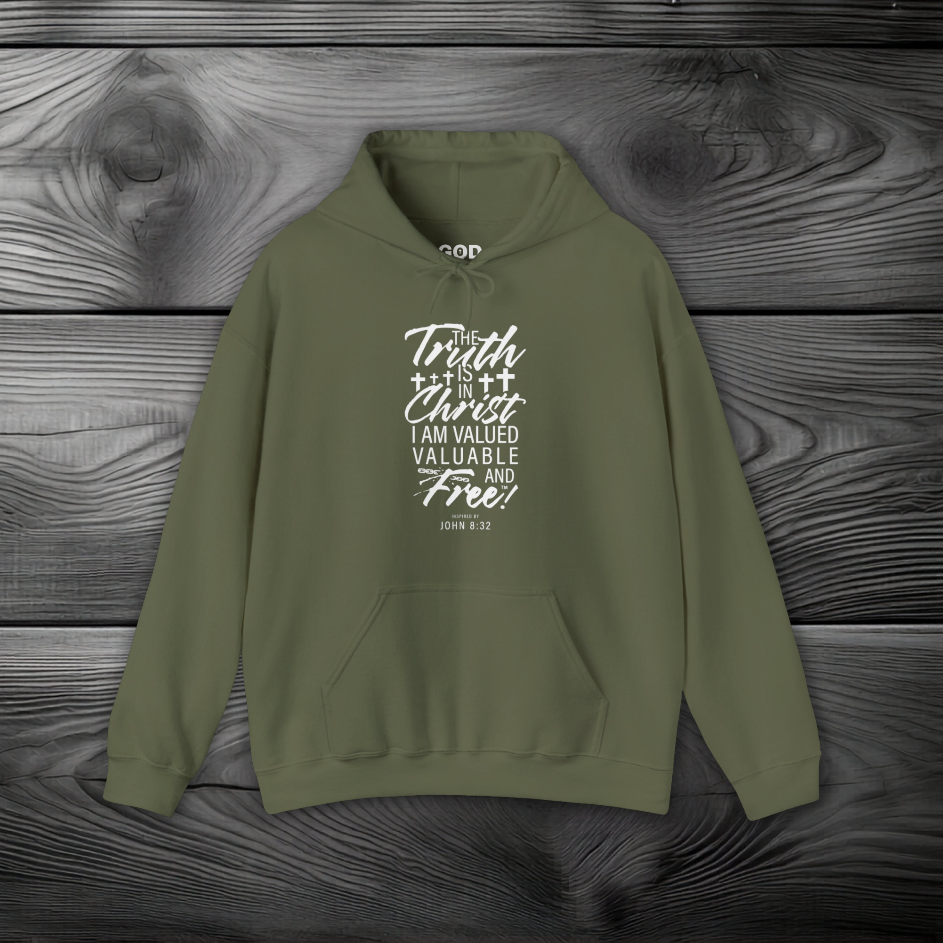 The Truth is in Christ I Am Valued Valuable and Free Pullover Hoodie