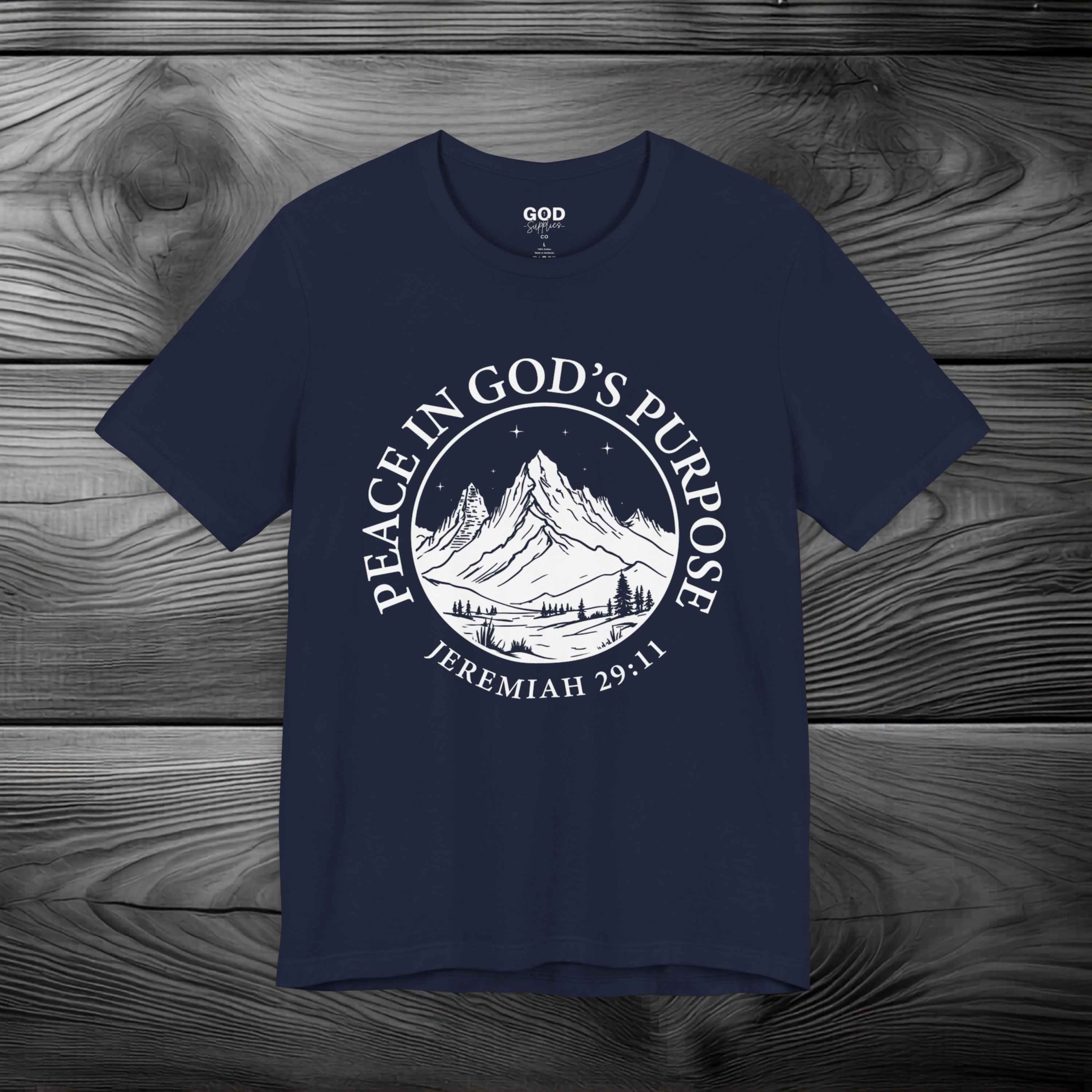 Peace in God's Purpose Unisex Jersey Short Sleeve Tee