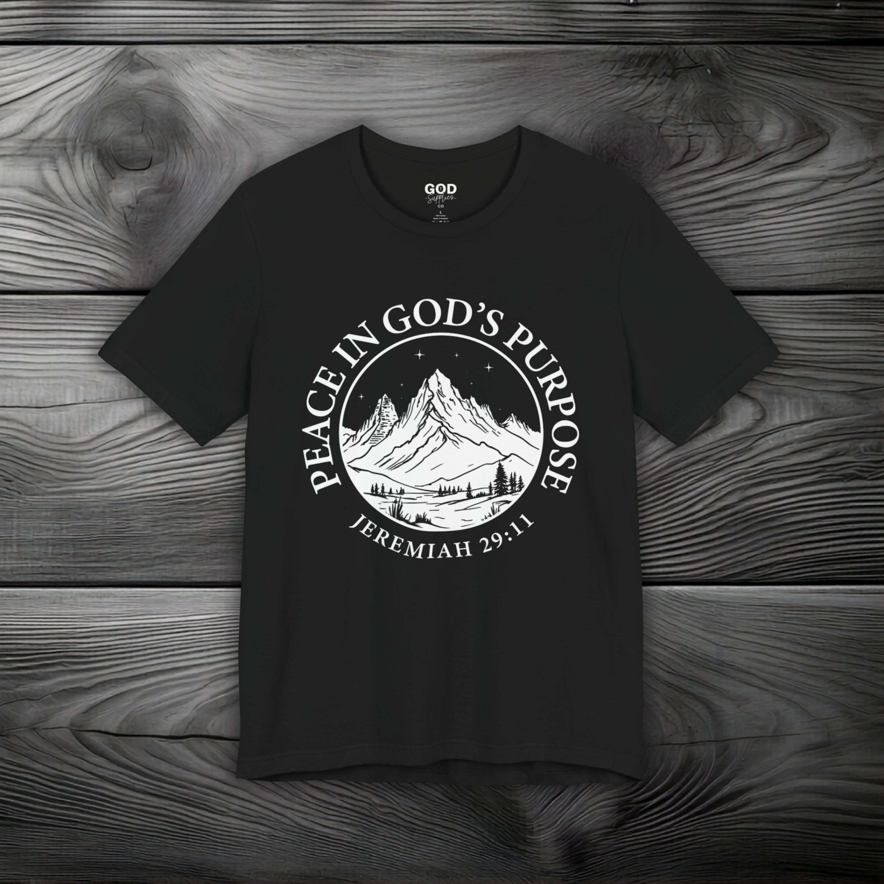 Peace in God's Purpose Unisex Jersey Short Sleeve Tee