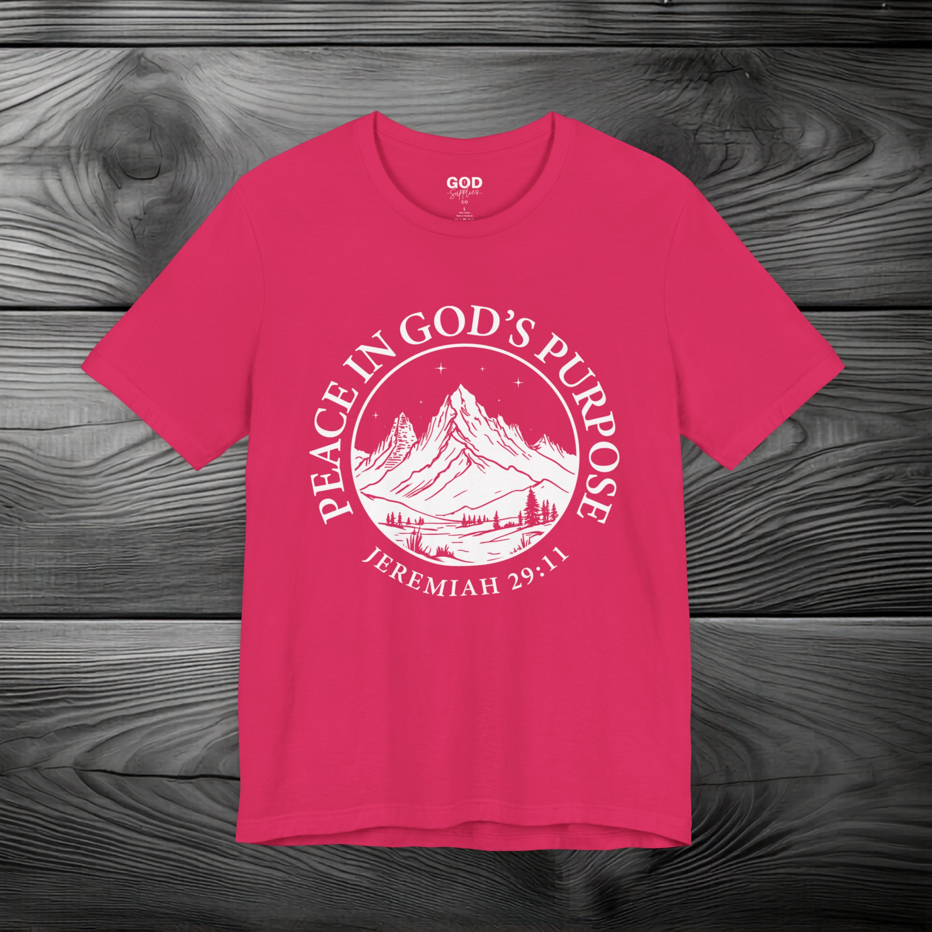 Peace in God's Purpose Unisex Jersey Short Sleeve Tee
