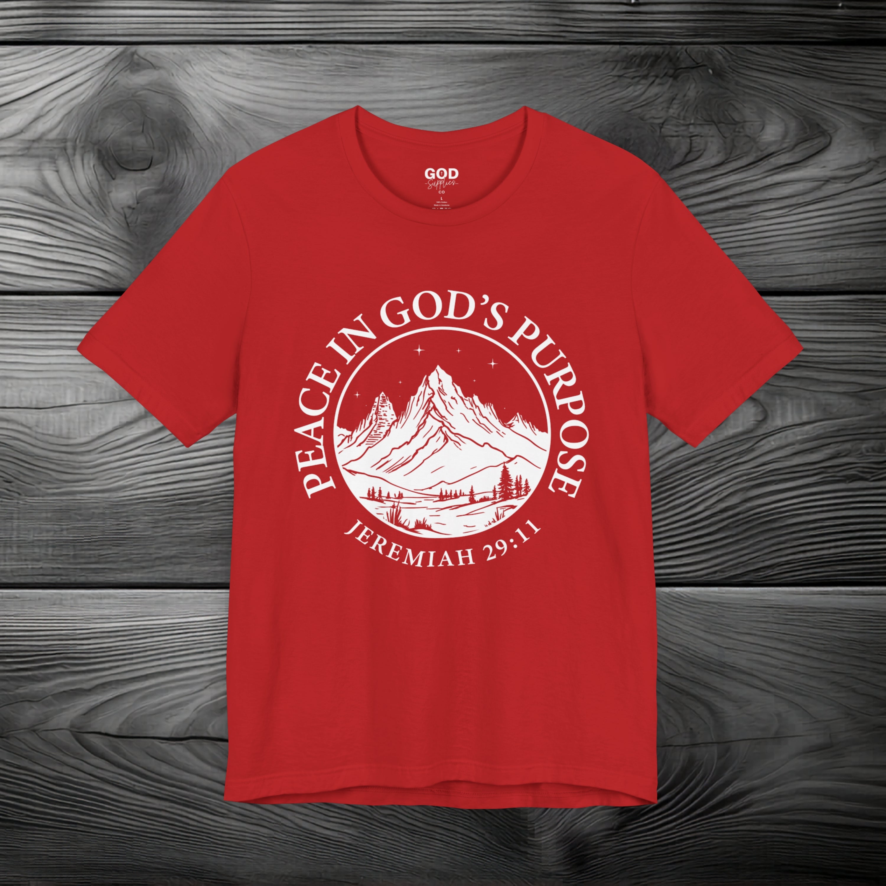 Peace in God's Purpose Unisex Jersey Short Sleeve Tee