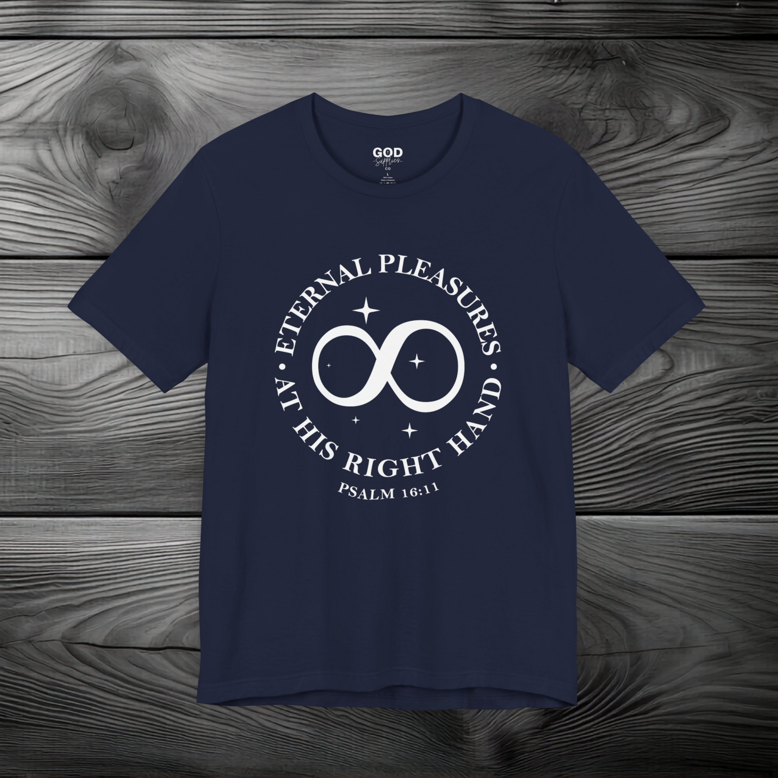 Eternal Pleasures ay His Right Hand Unisex Jersey Short Sleeve Tee
