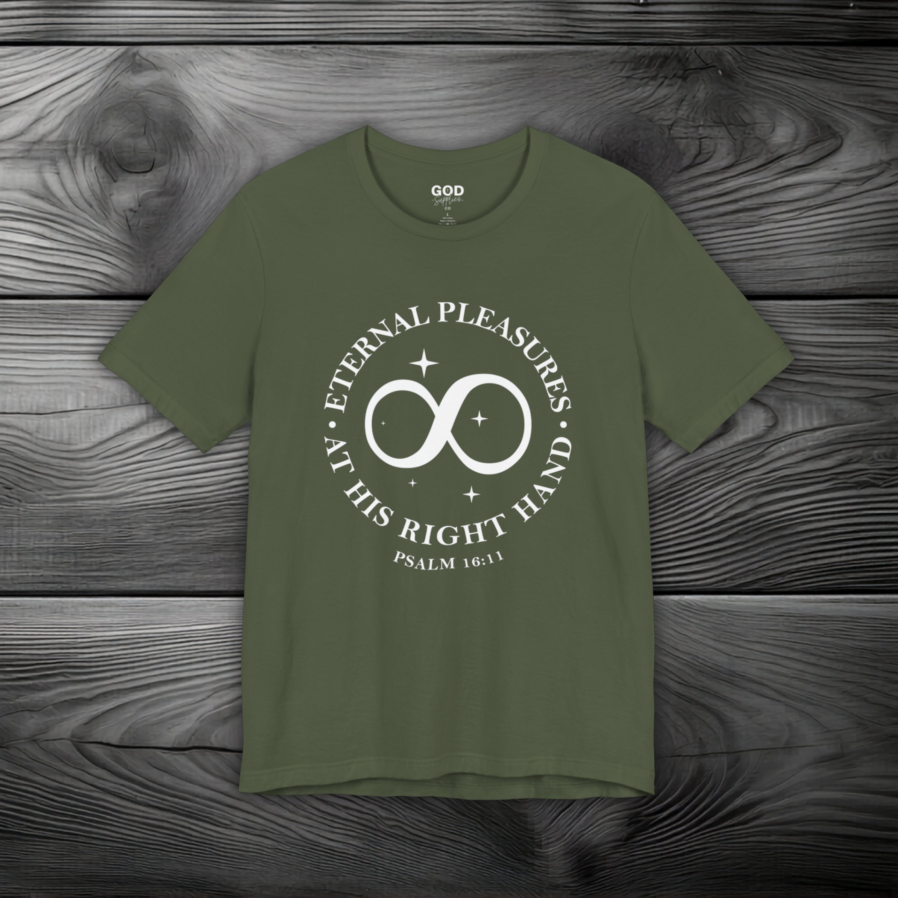 Eternal Pleasures ay His Right Hand Unisex Jersey Short Sleeve Tee