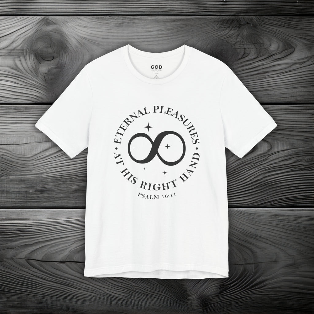 Eternal Pleasures ay His Right Hand Unisex Jersey Short Sleeve Tee