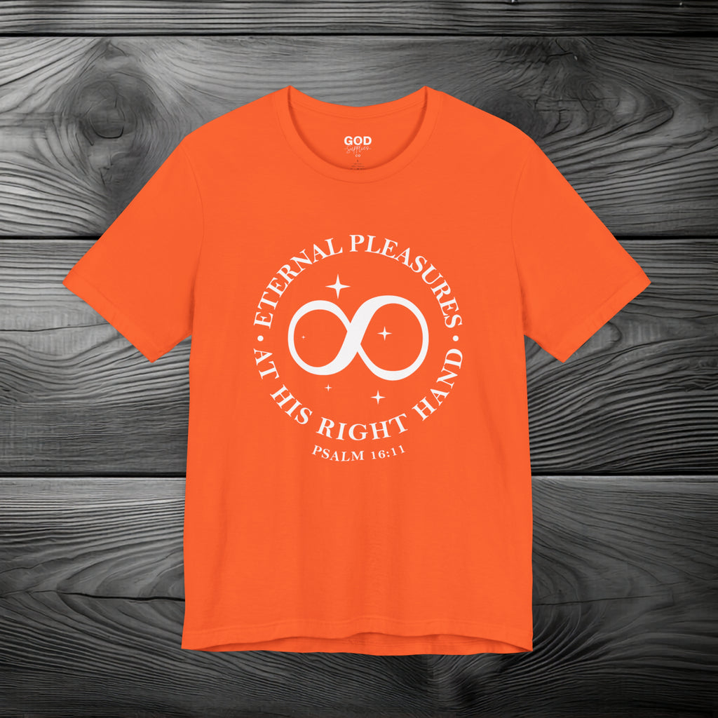 Eternal Pleasures ay His Right Hand Unisex Jersey Short Sleeve Tee