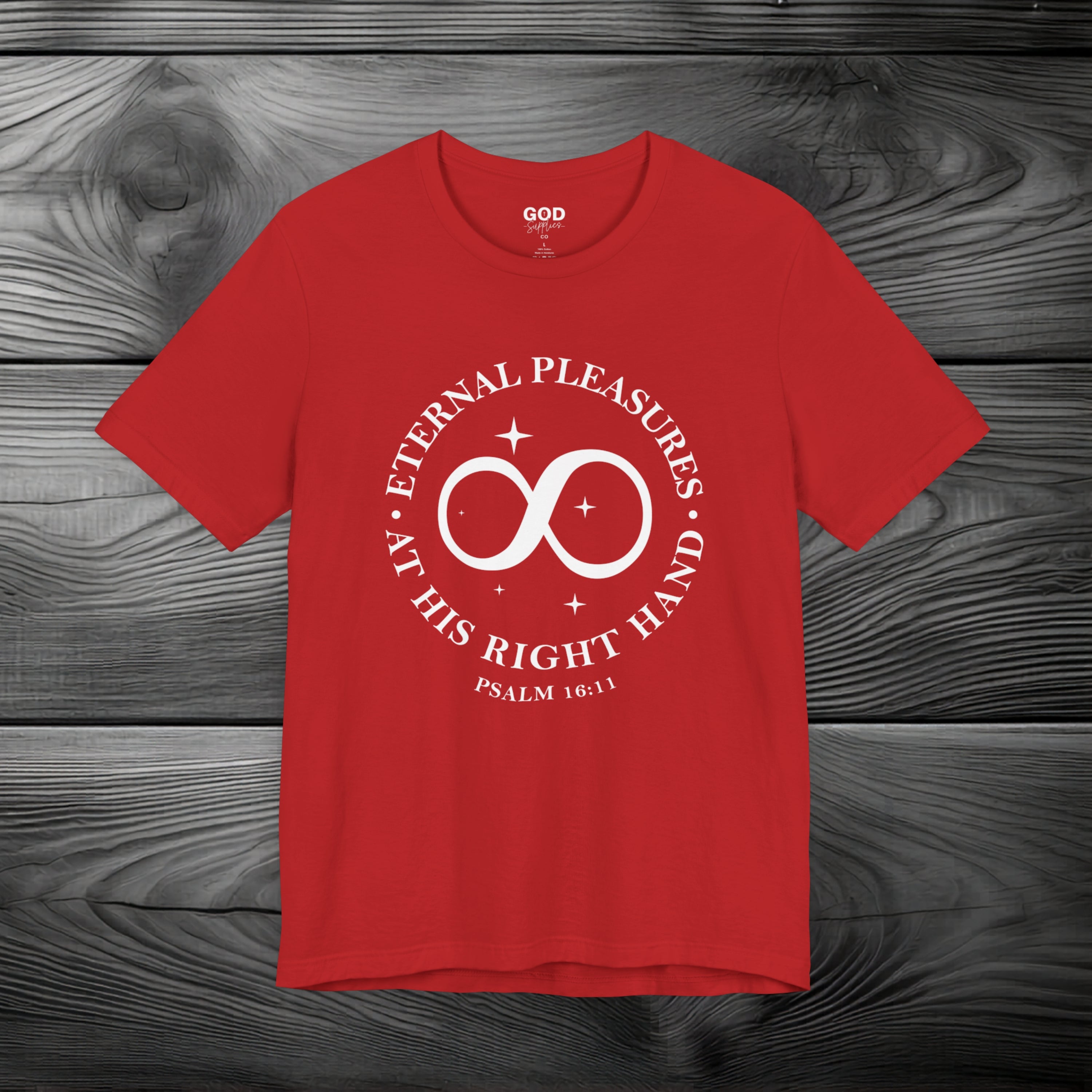 Eternal Pleasures ay His Right Hand Unisex Jersey Short Sleeve Tee