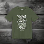 The Truth is in Christ I Am Valued Valuable and Free Unisex Jersey Short Sleeve Tee