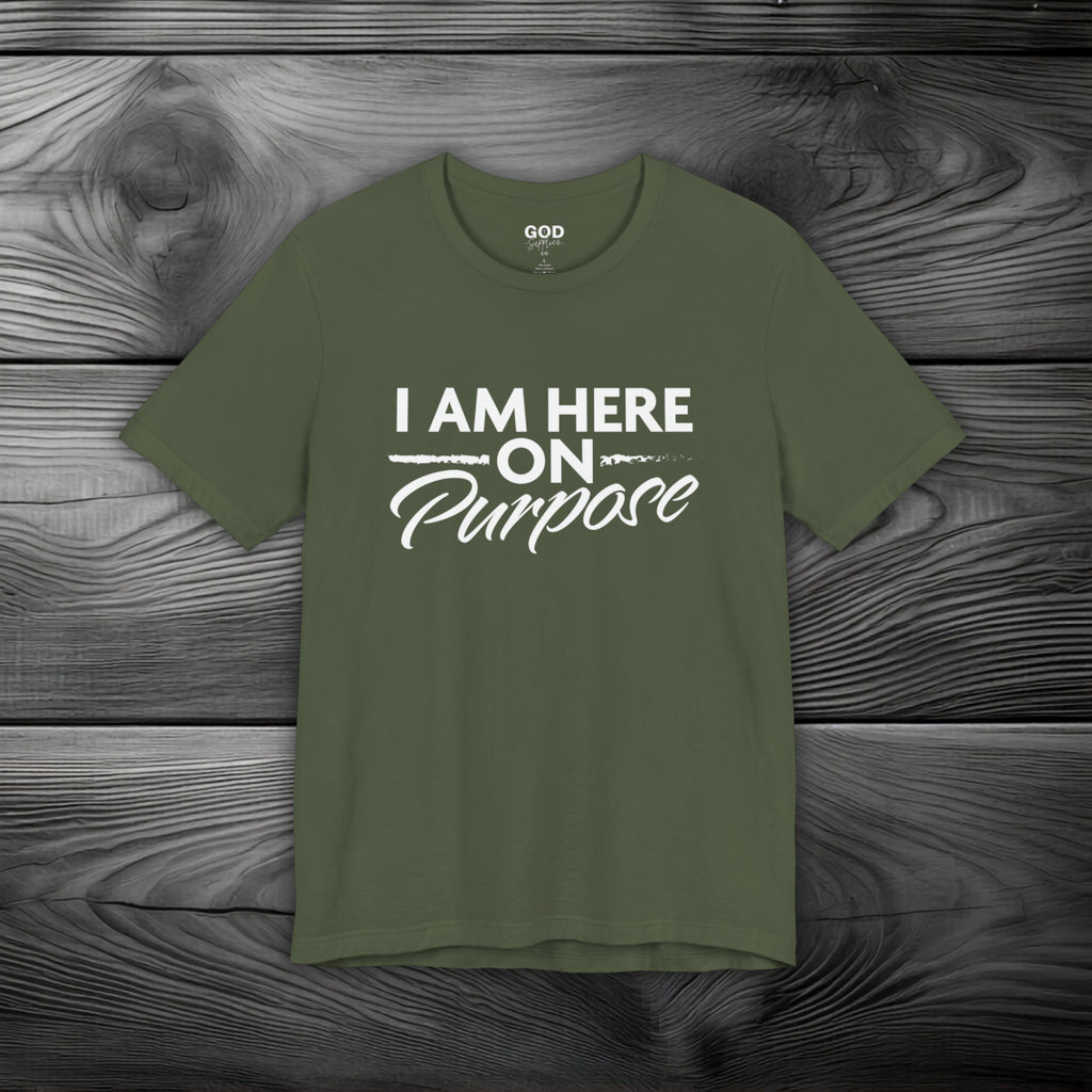 I Am Here on Purpose Unisex Jersey Short Sleeve Tee