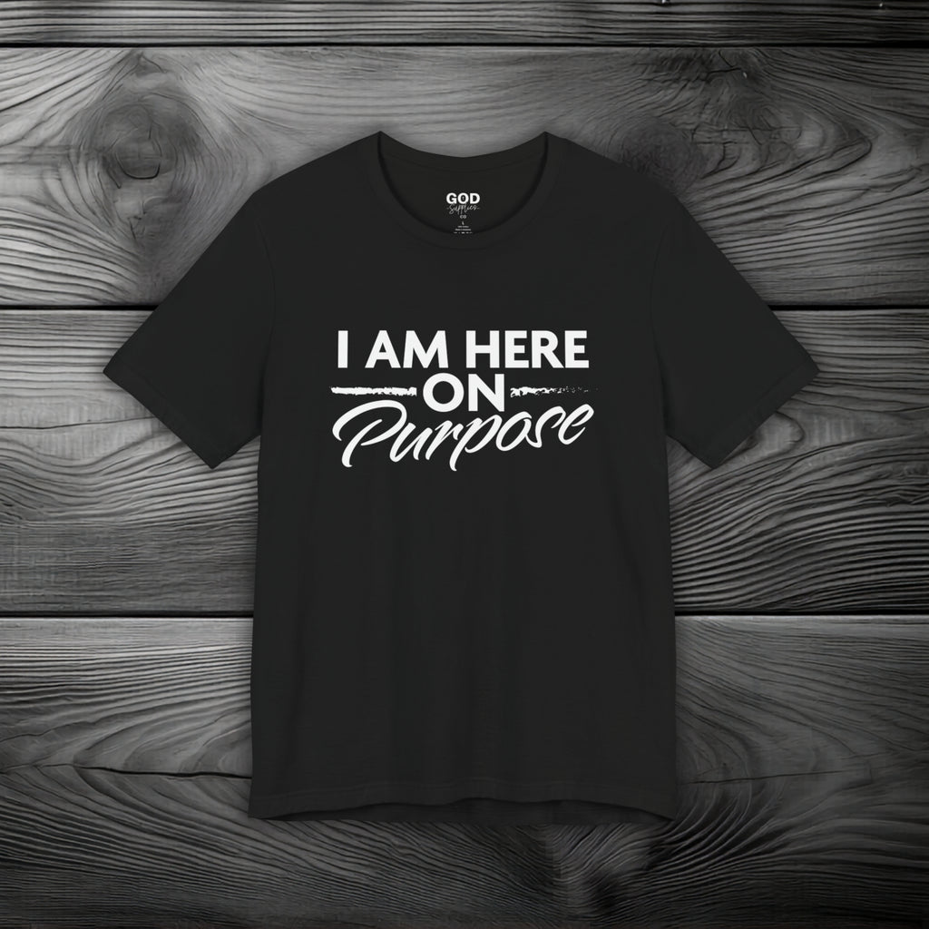 I Am Here on Purpose Unisex Jersey Short Sleeve Tee