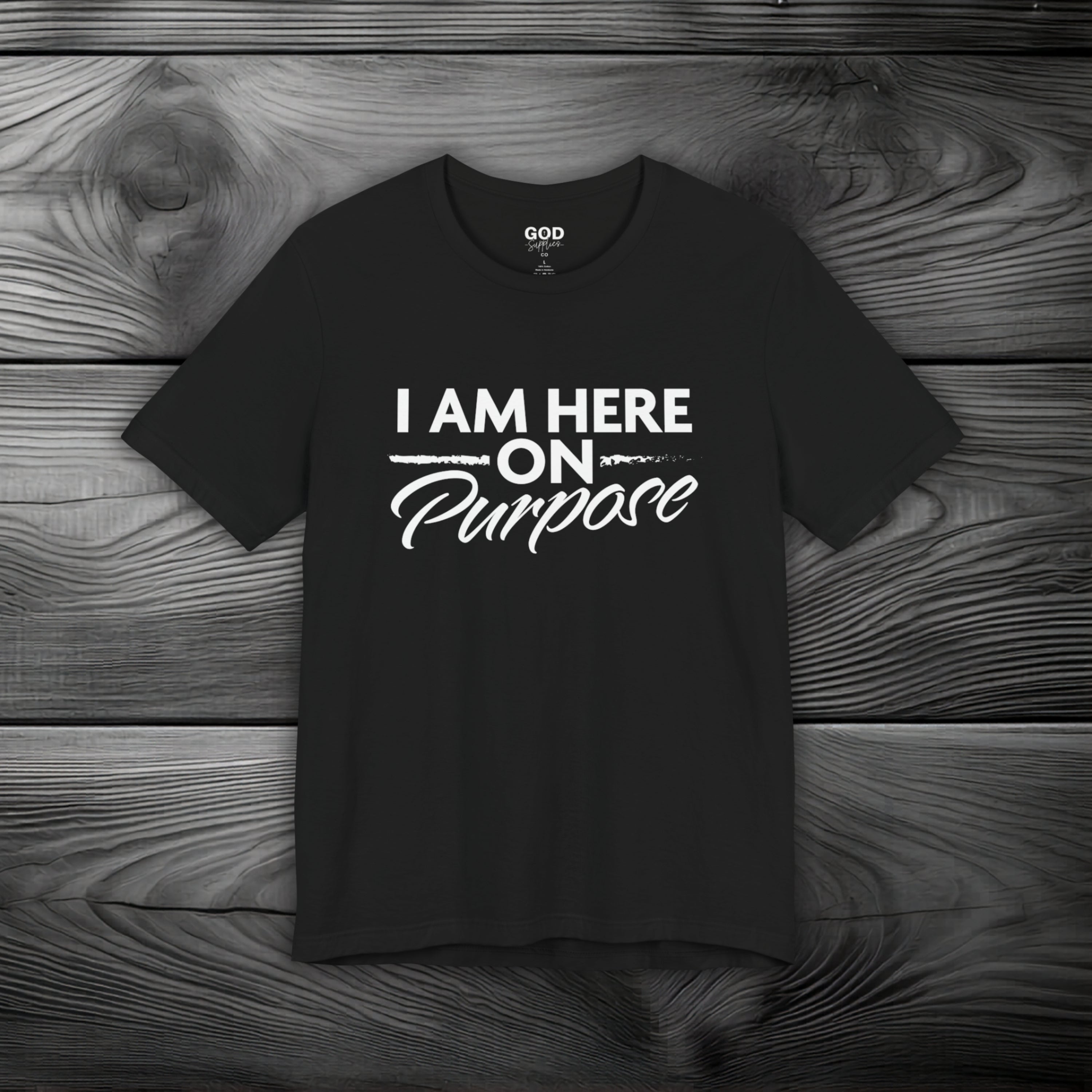 I Am Here on Purpose Unisex Jersey Short Sleeve Tee