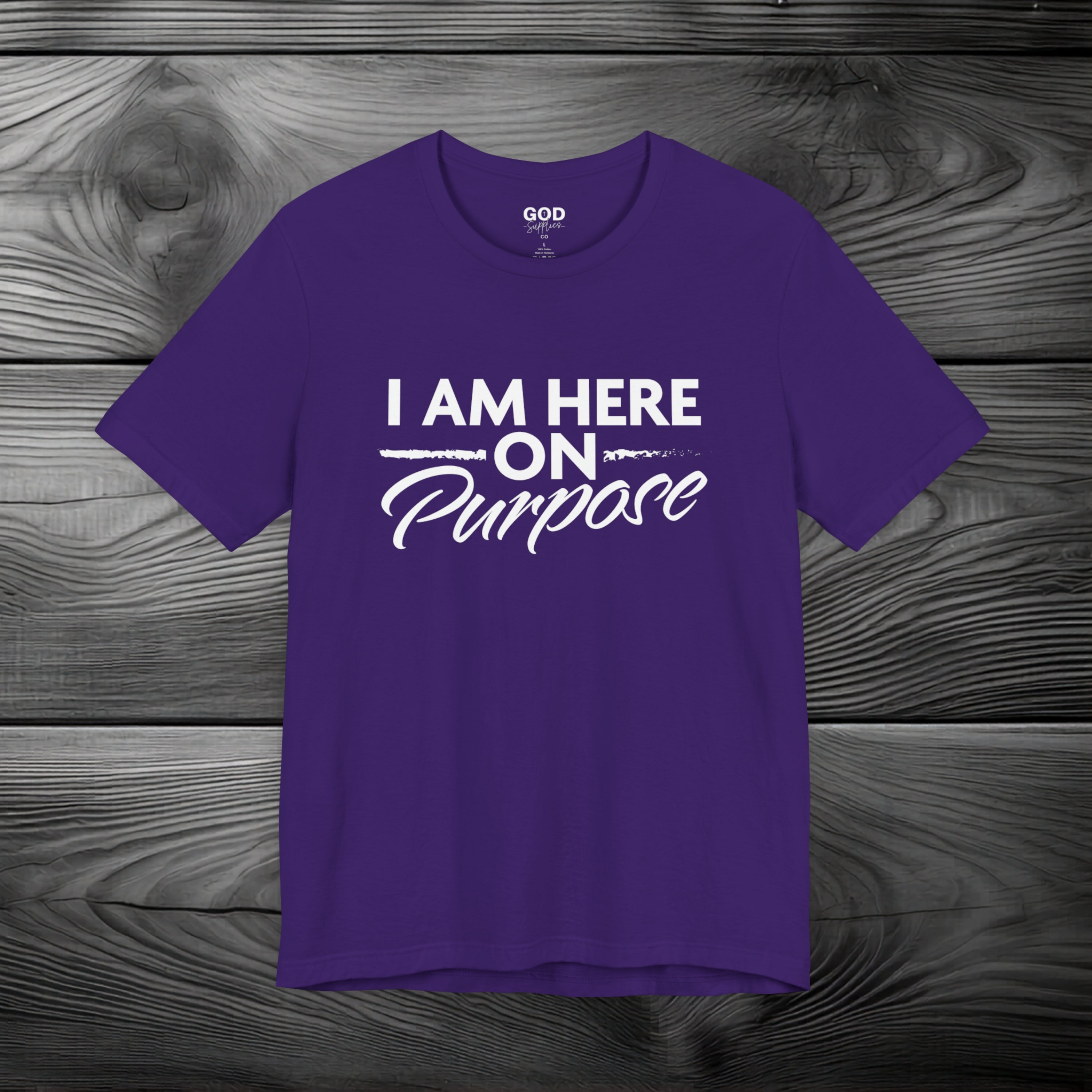 I Am Here on Purpose Unisex Jersey Short Sleeve Tee