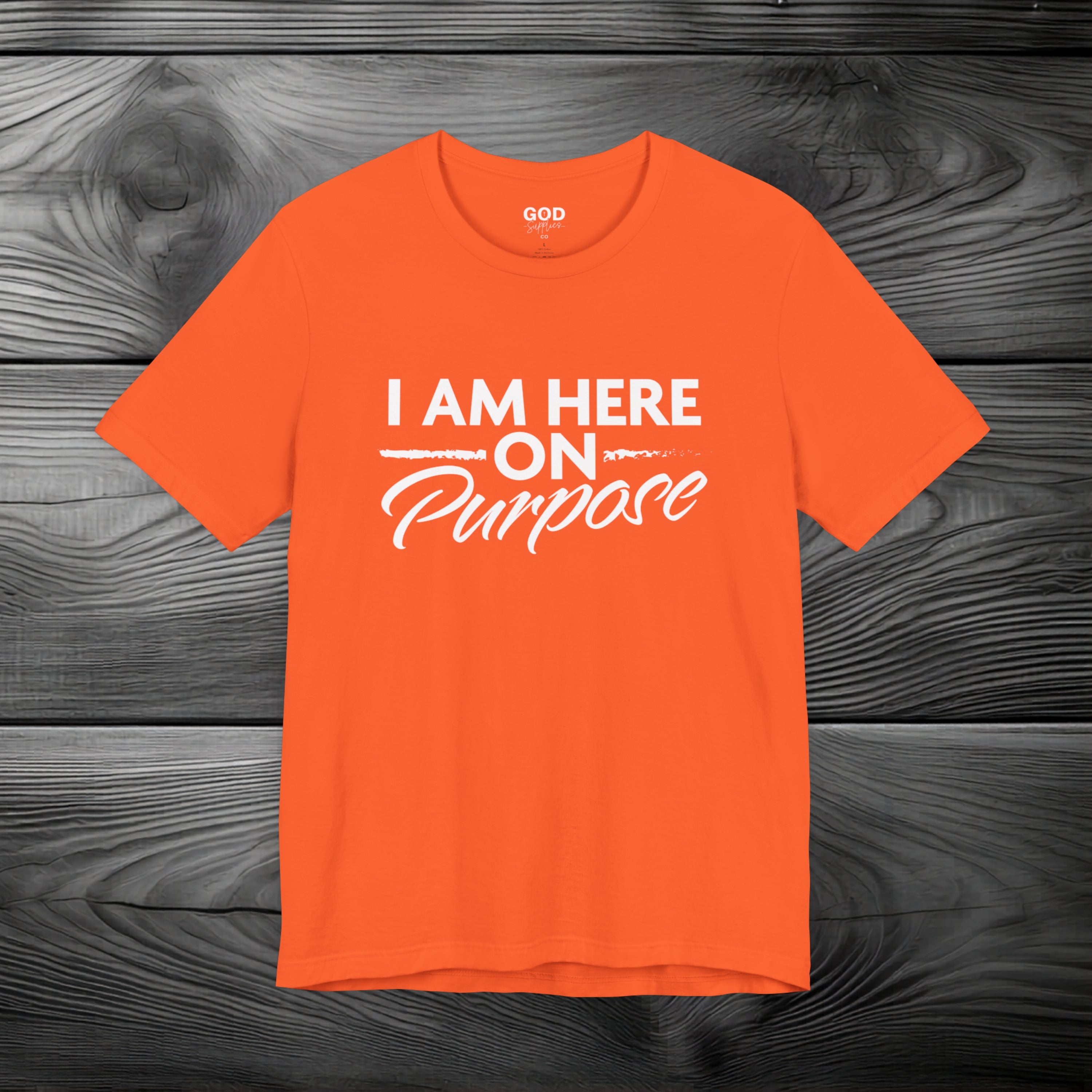 I Am Here on Purpose Unisex Jersey Short Sleeve Tee