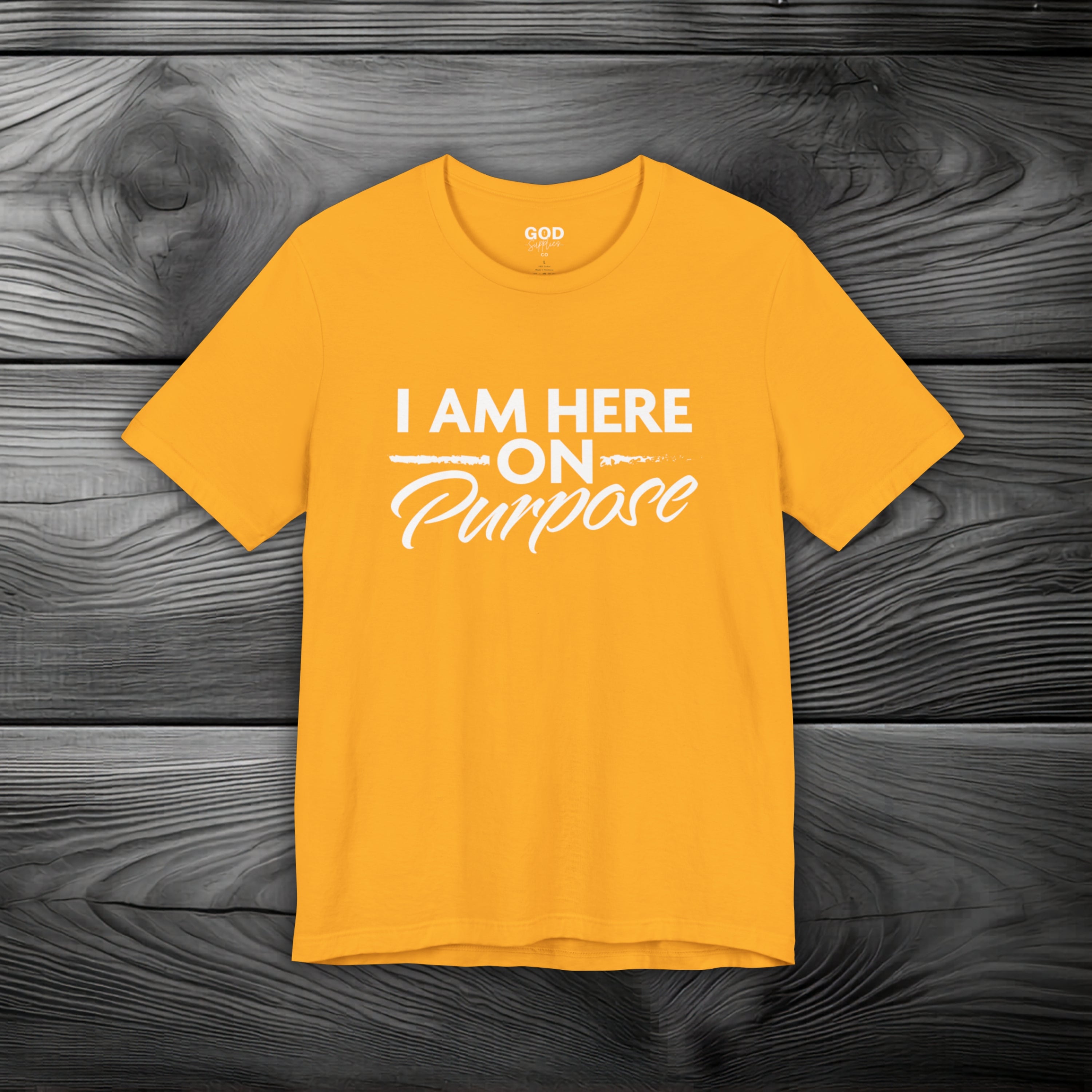 I Am Here on Purpose Unisex Jersey Short Sleeve Tee
