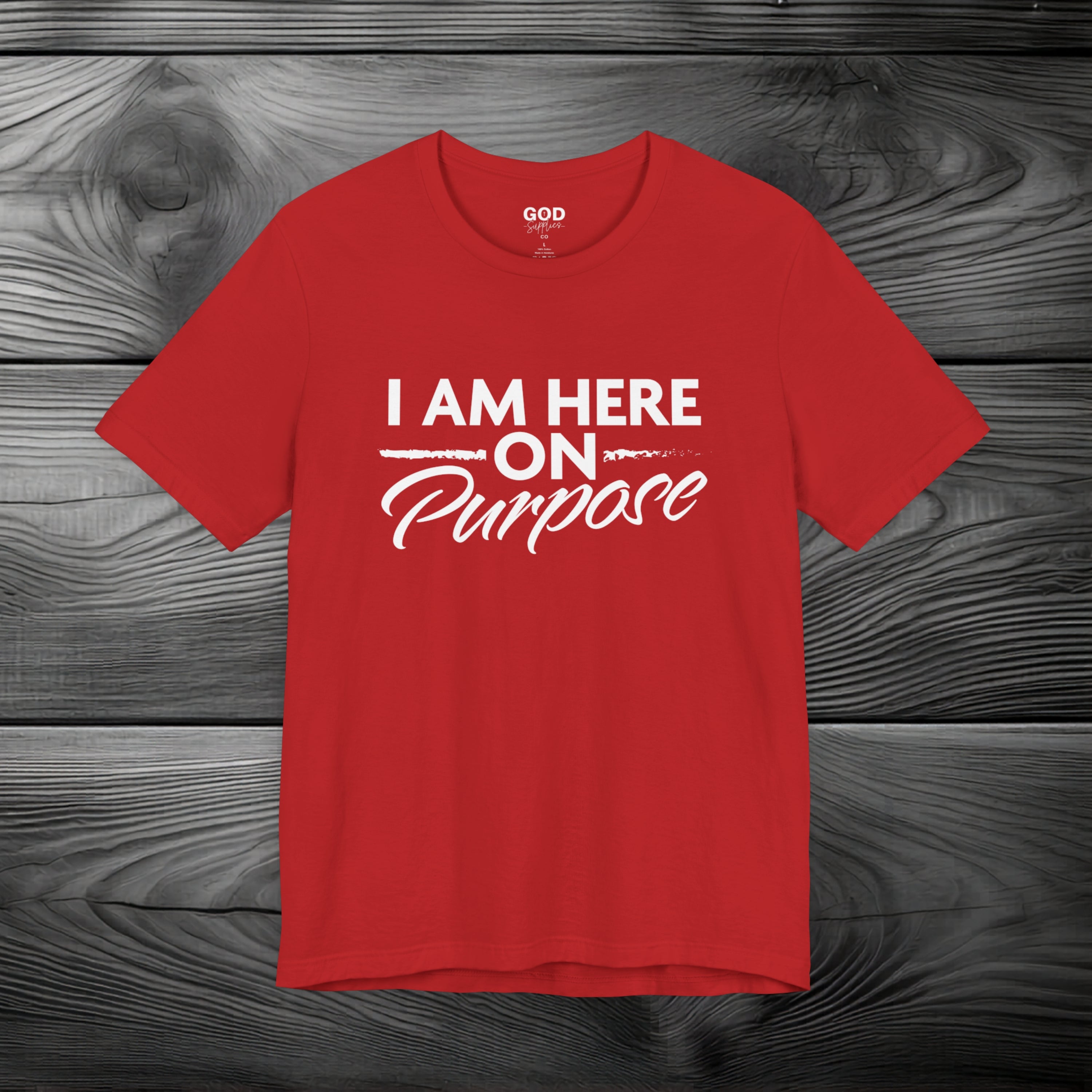I Am Here on Purpose Unisex Jersey Short Sleeve Tee