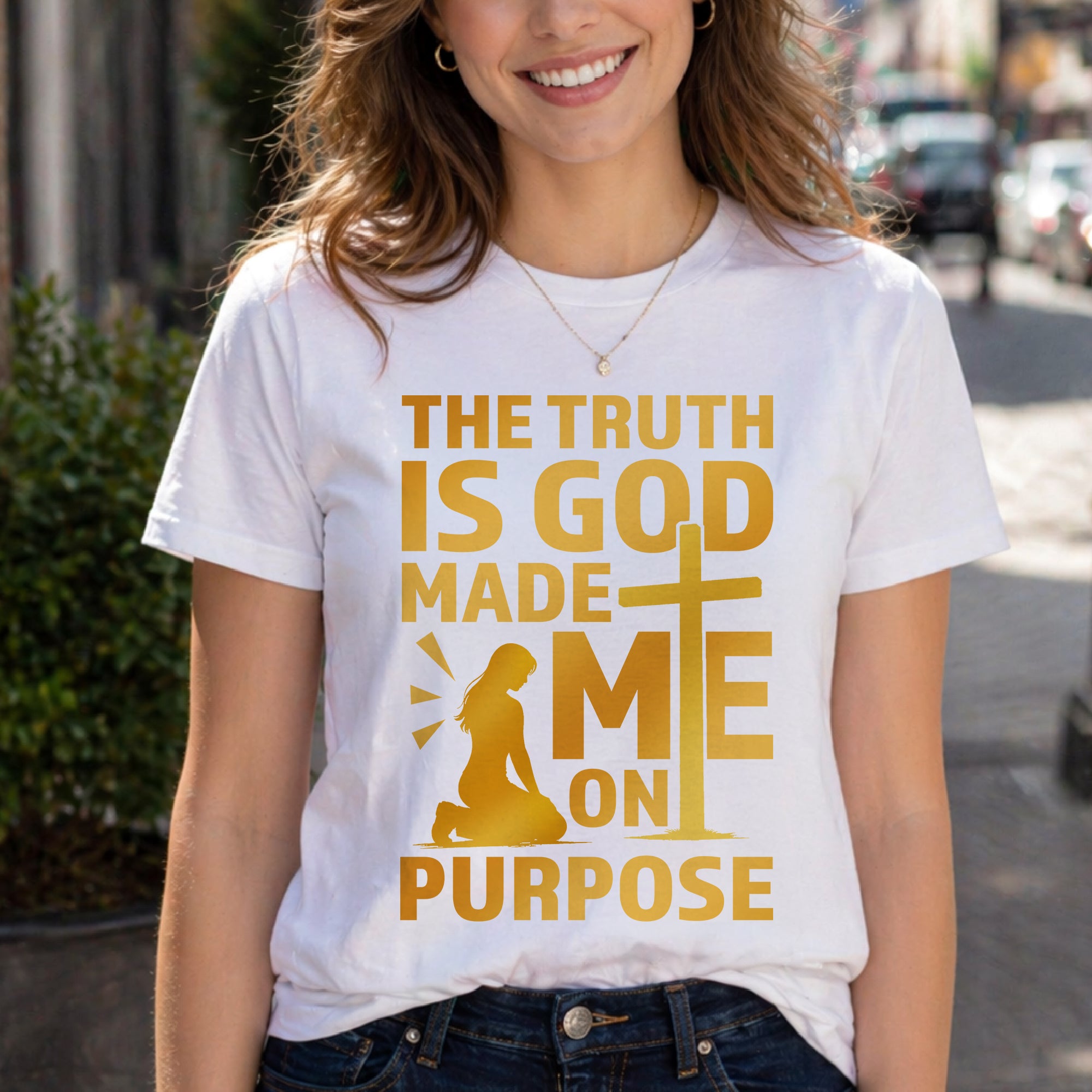 The Truth Is God Made Me On Purpose Unisex Jersey Short Sleeve Tee