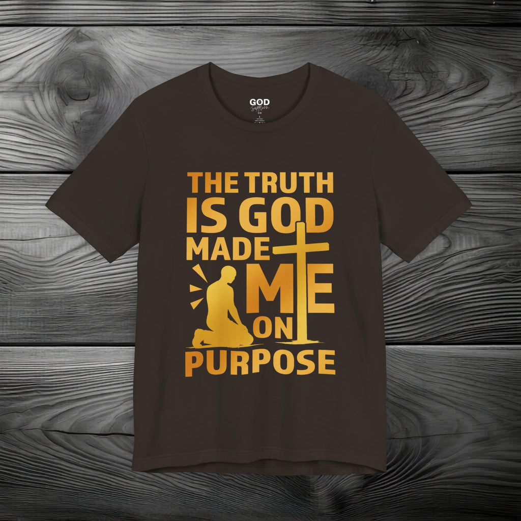 The Truth Is God Made Me On Purpose Unisex Jersey Short Sleeve Tee