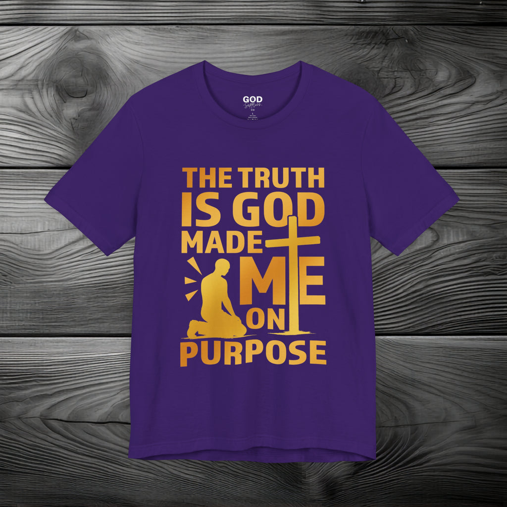 The Truth Is God Made Me On Purpose Unisex Jersey Short Sleeve Tee