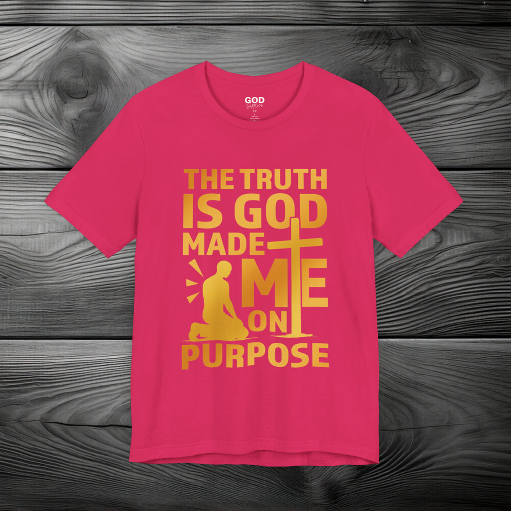 The Truth Is God Made Me On Purpose Unisex Jersey Short Sleeve Tee