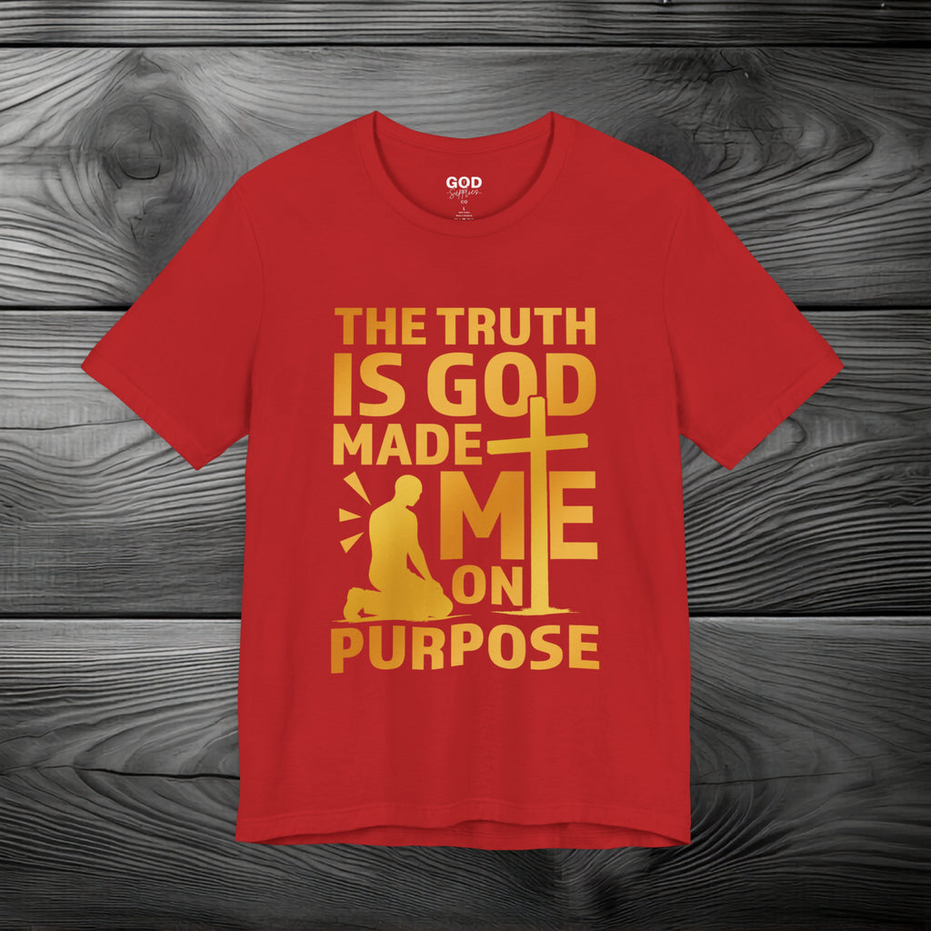 The Truth Is God Made Me On Purpose Unisex Jersey Short Sleeve Tee