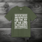 Strength in the Joy of the LORD Unisex Jersey Short Sleeve Tee