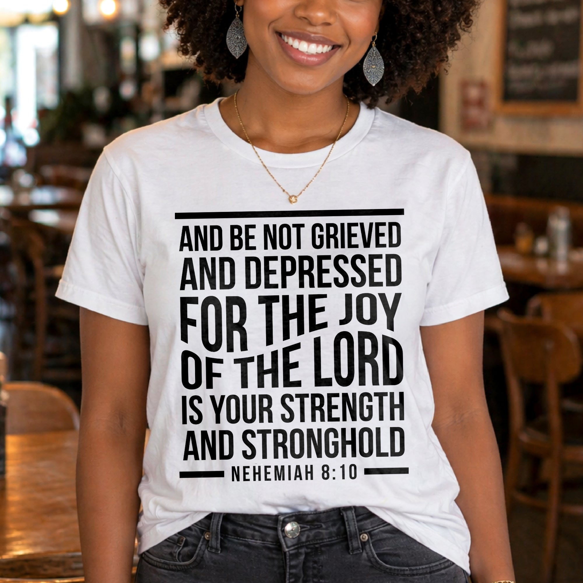 Strength in the Joy of the LORD Unisex Jersey Short Sleeve Tee