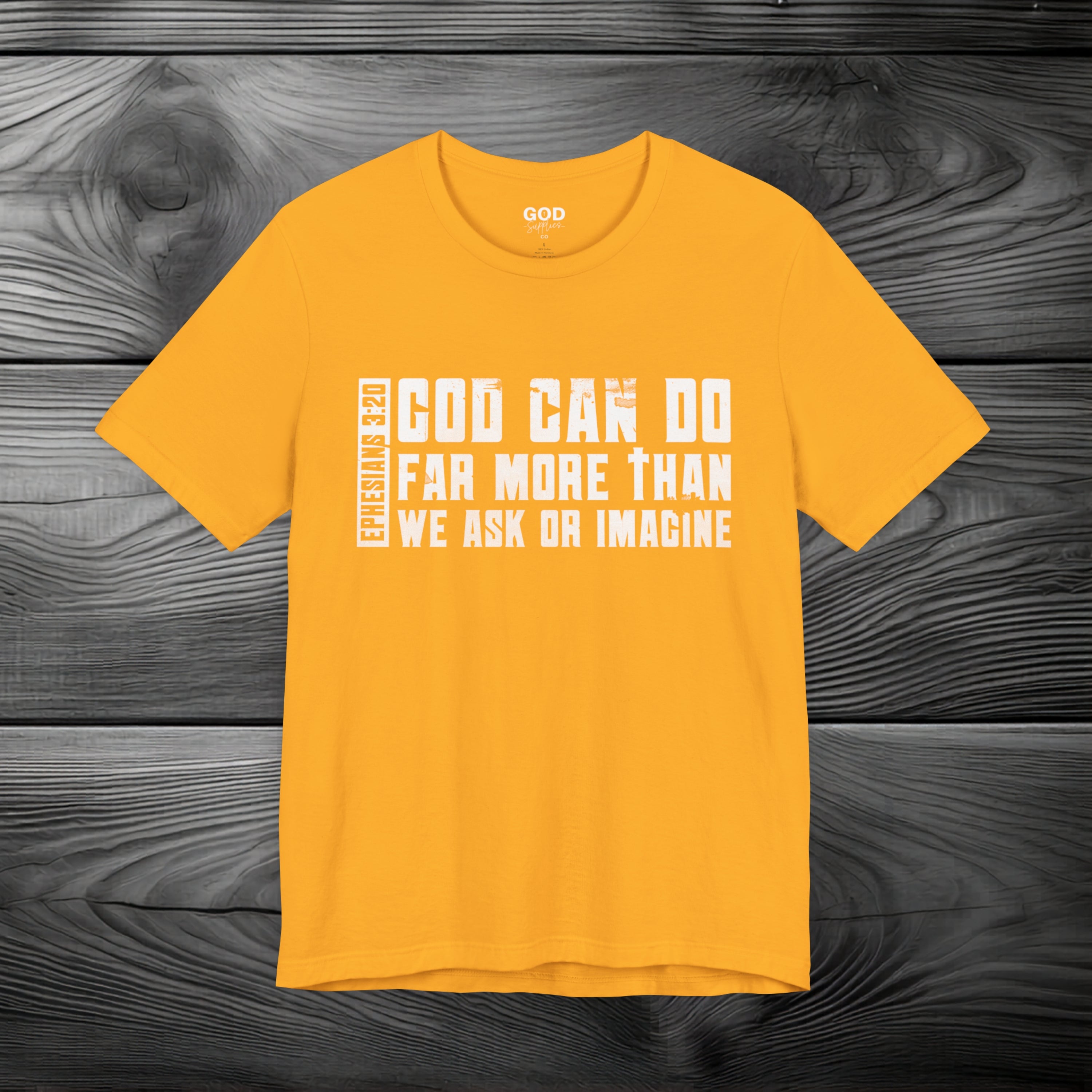 God Can Do Far More than We Ask or Imagine Unisex Jersey Short Sleeve Tee