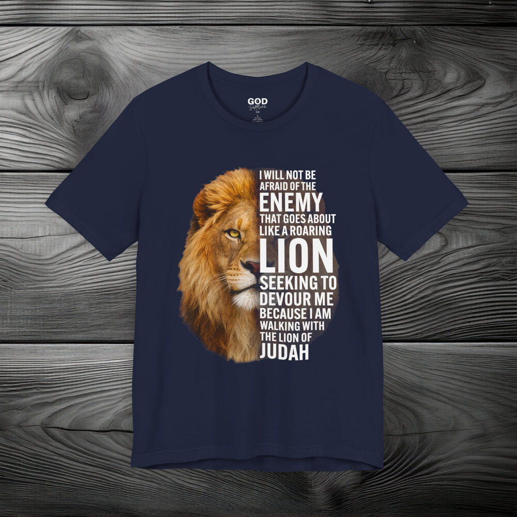 I Am Walking With the Lion of Judah Unisex Jersey Short Sleeve Tee