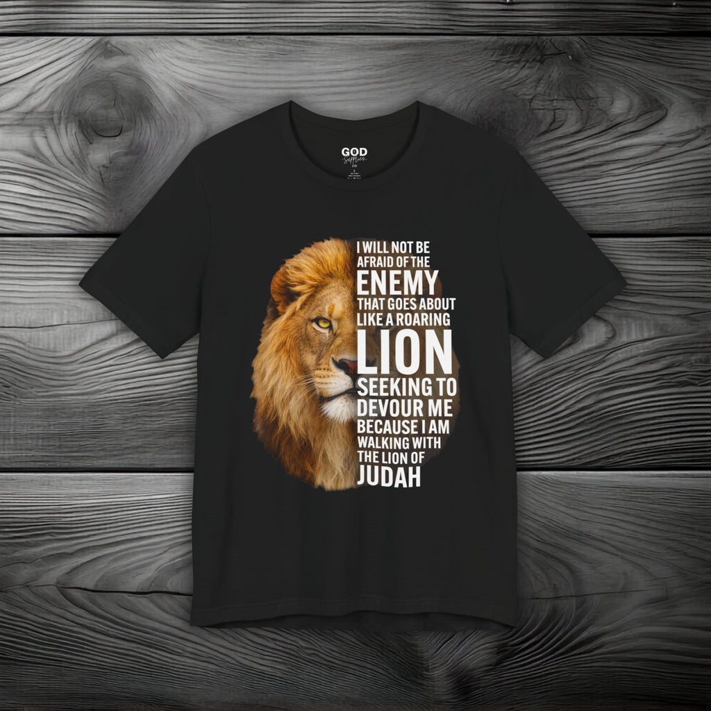 I Am Walking With the Lion of Judah Unisex Jersey Short Sleeve Tee