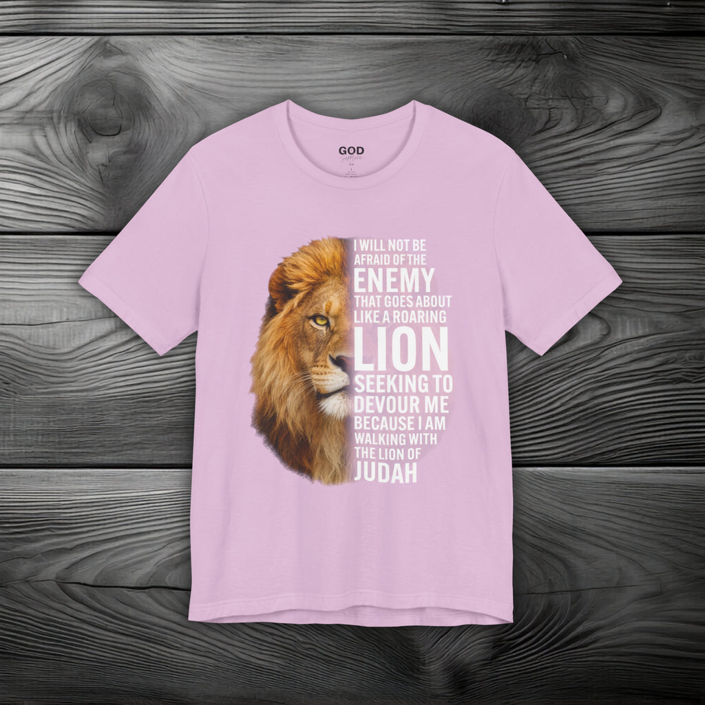 I Am Walking With the Lion of Judah Unisex Jersey Short Sleeve Tee