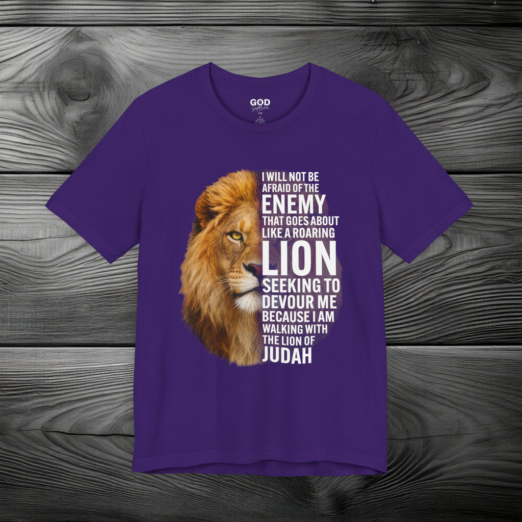 I Am Walking With the Lion of Judah Unisex Jersey Short Sleeve Tee