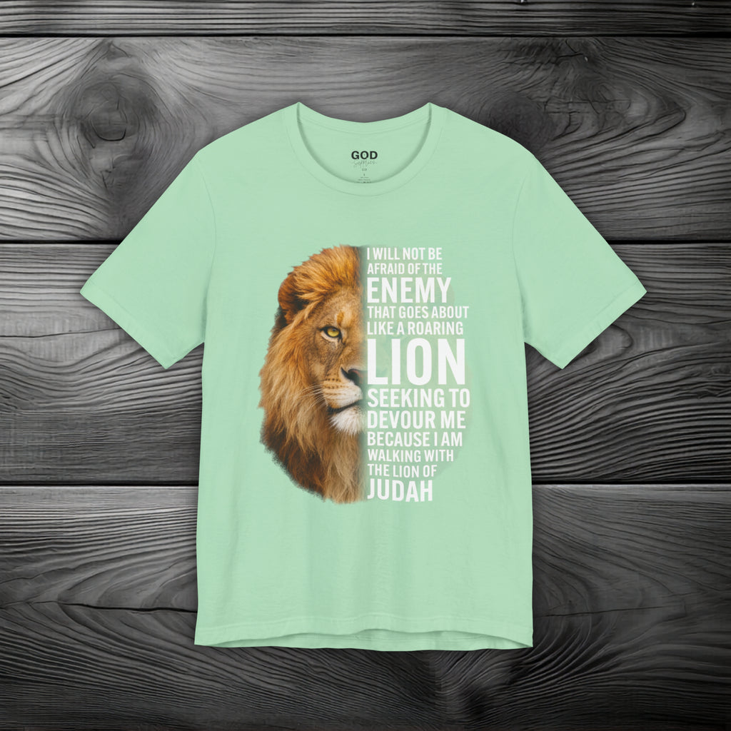 I Am Walking With the Lion of Judah Unisex Jersey Short Sleeve Tee