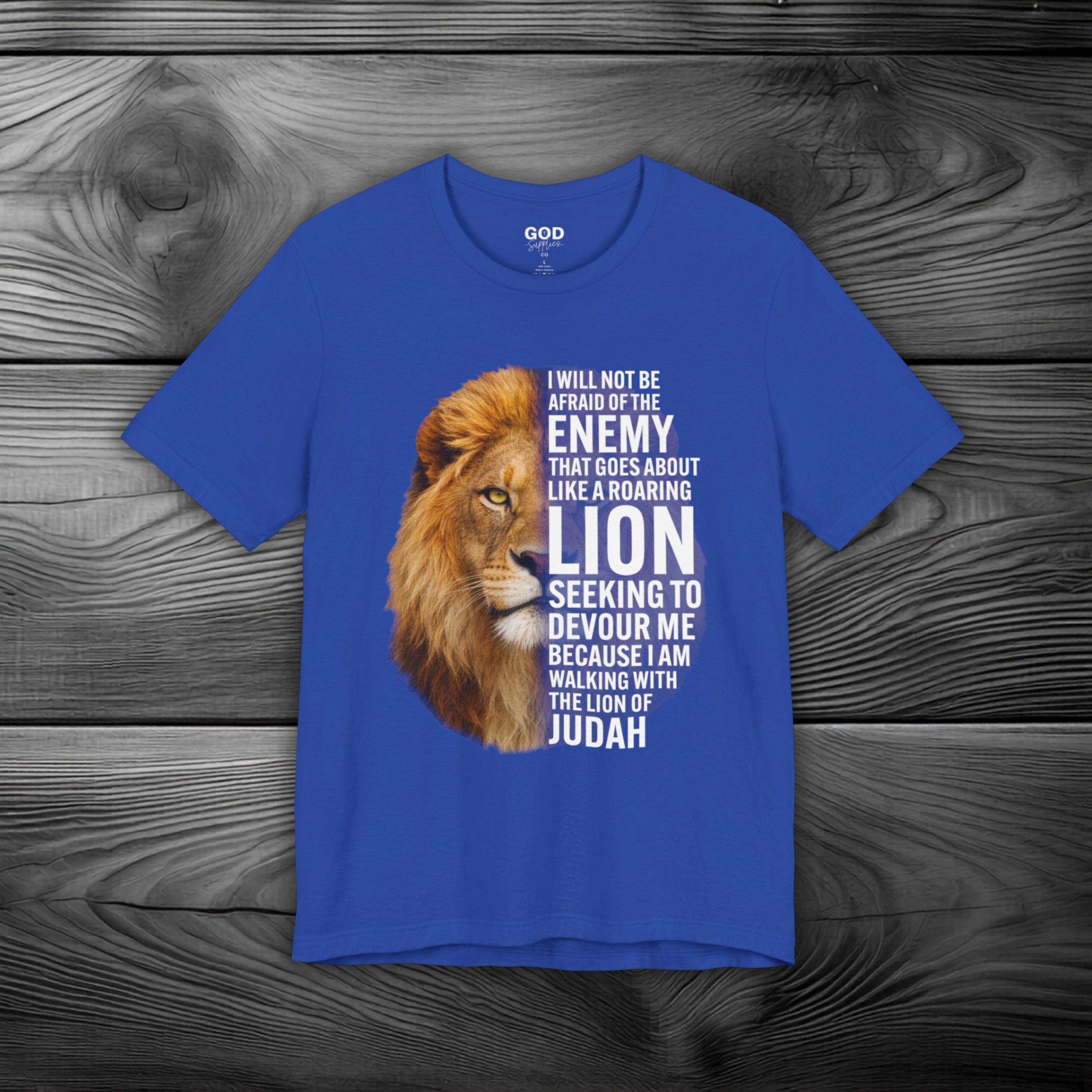 I Am Walking With the Lion of Judah Unisex Jersey Short Sleeve Tee