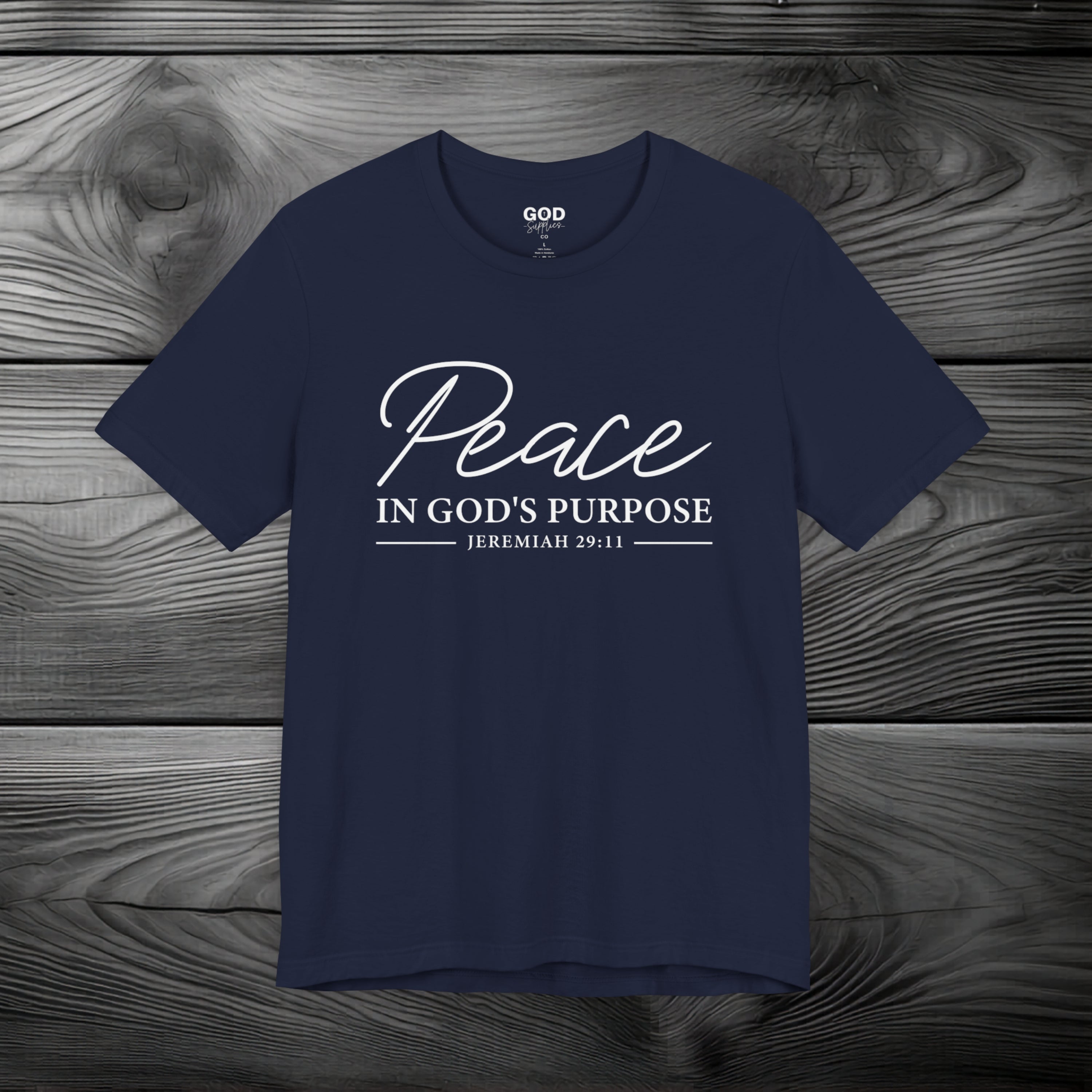 Peace in God's Purpose Unisex Jersey Short Sleeve Tee