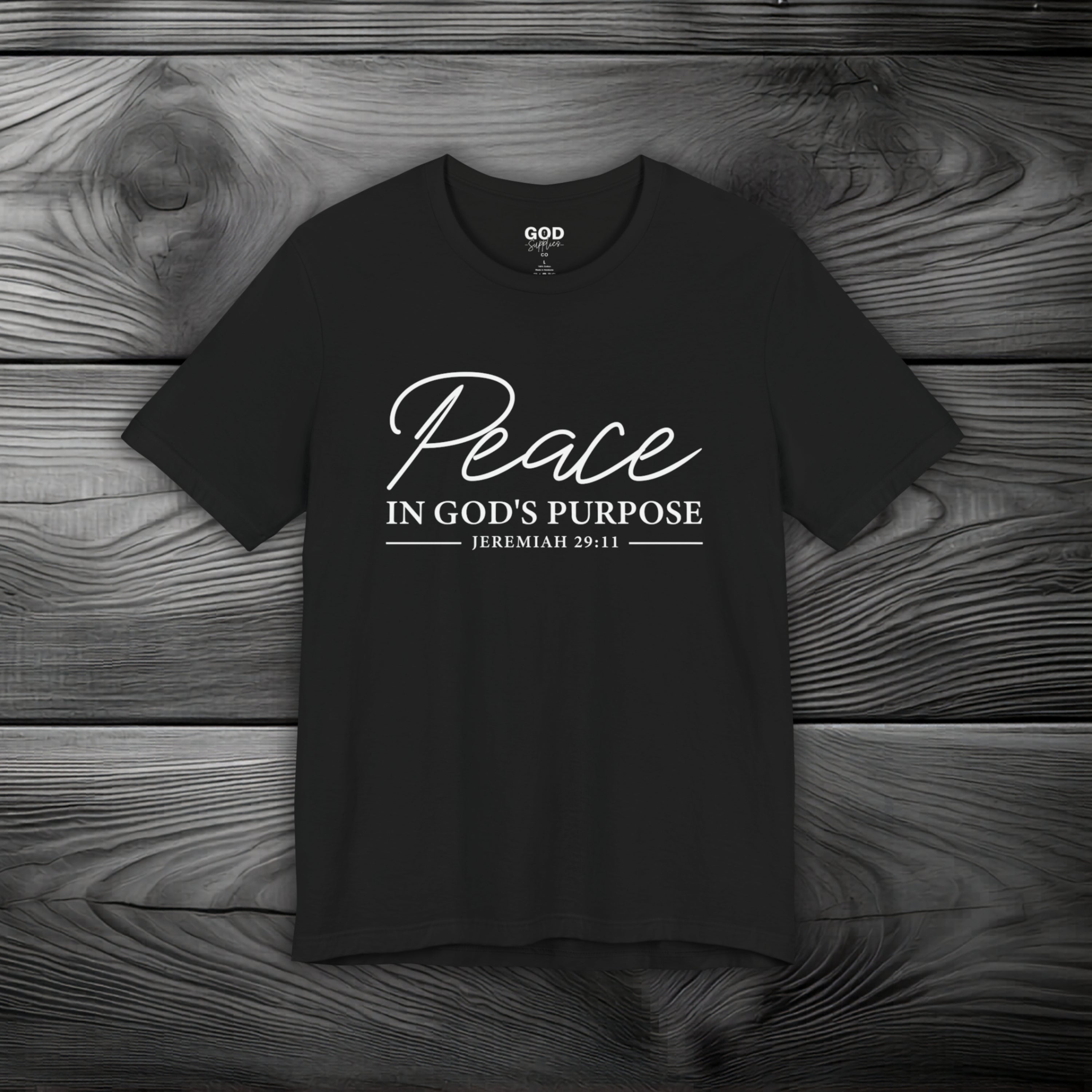 Peace in God's Purpose Unisex Jersey Short Sleeve Tee