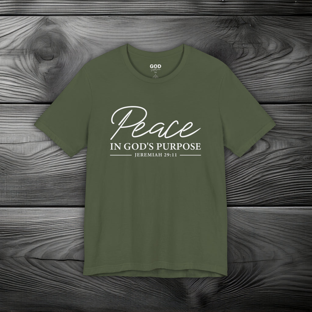Peace in God's Purpose Unisex Jersey Short Sleeve Tee