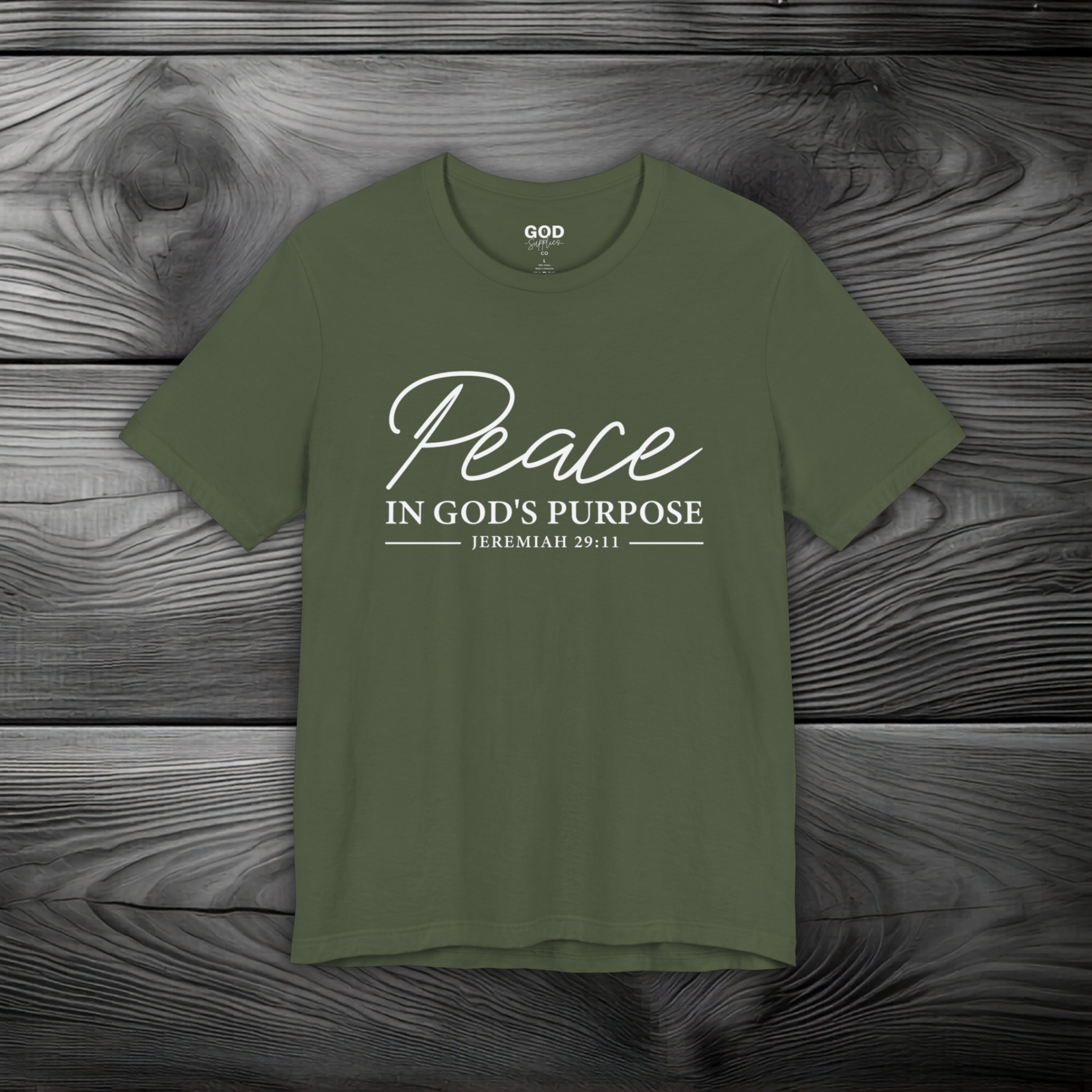 Peace in God's Purpose Unisex Jersey Short Sleeve Tee