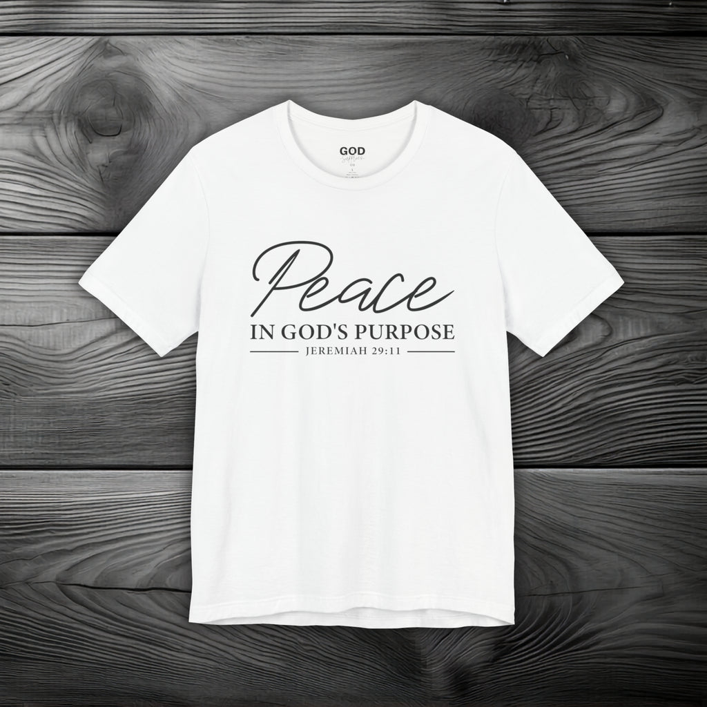 Peace in God's Purpose Unisex Jersey Short Sleeve Tee