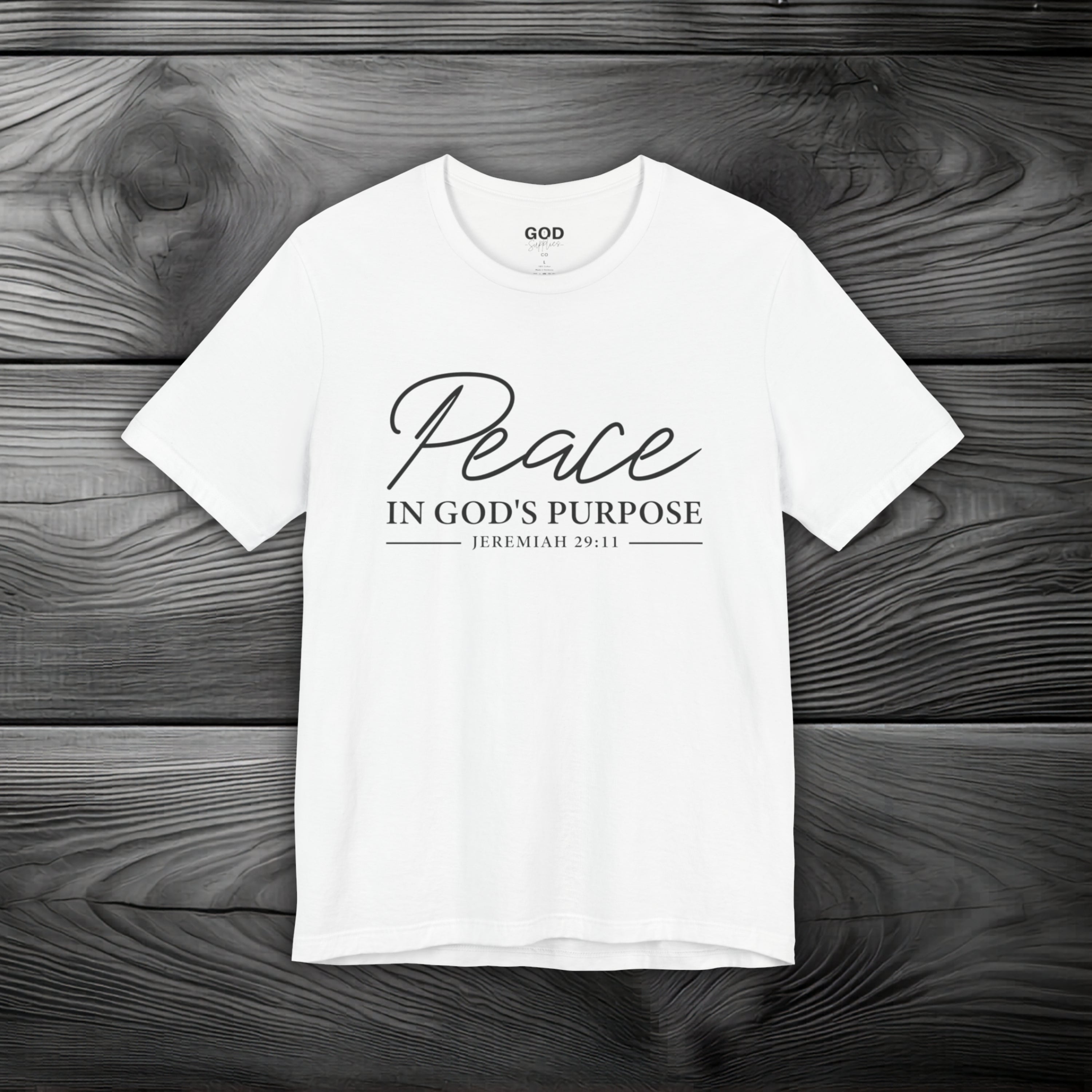 Peace in God's Purpose Unisex Jersey Short Sleeve Tee
