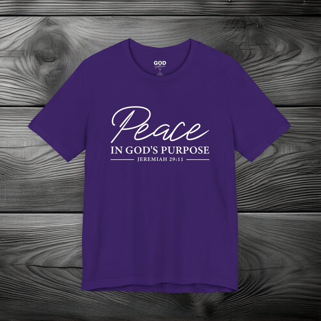Peace in God's Purpose Unisex Jersey Short Sleeve Tee