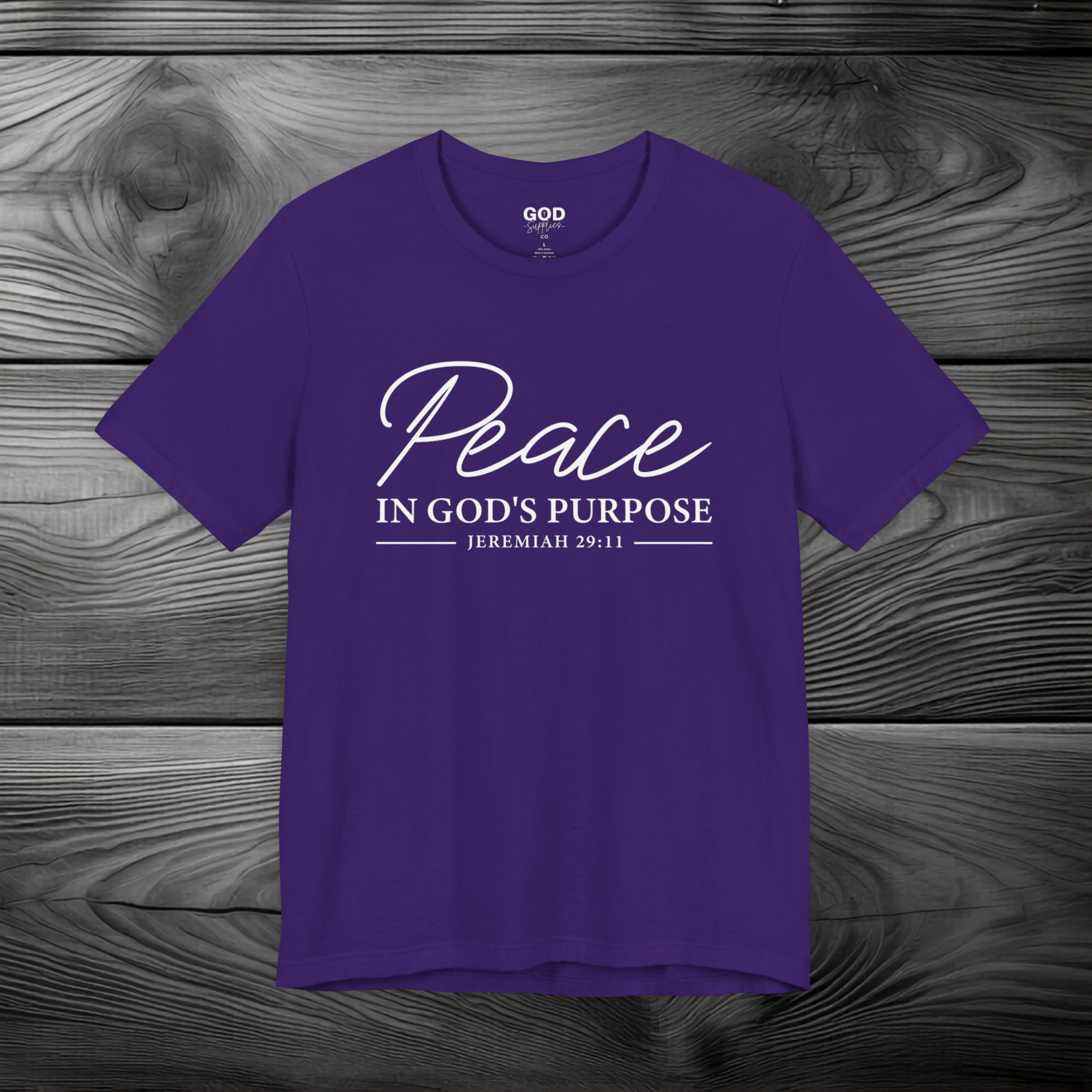 Peace in God's Purpose Unisex Jersey Short Sleeve Tee