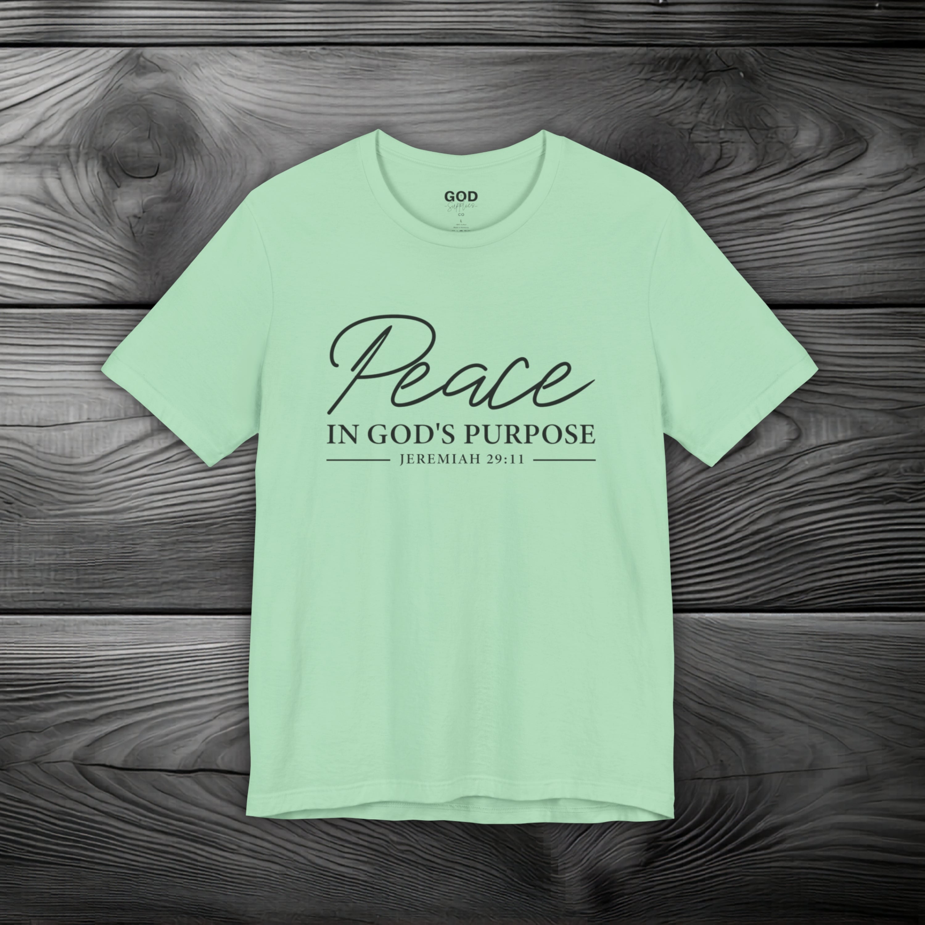 Peace in God's Purpose Unisex Jersey Short Sleeve Tee