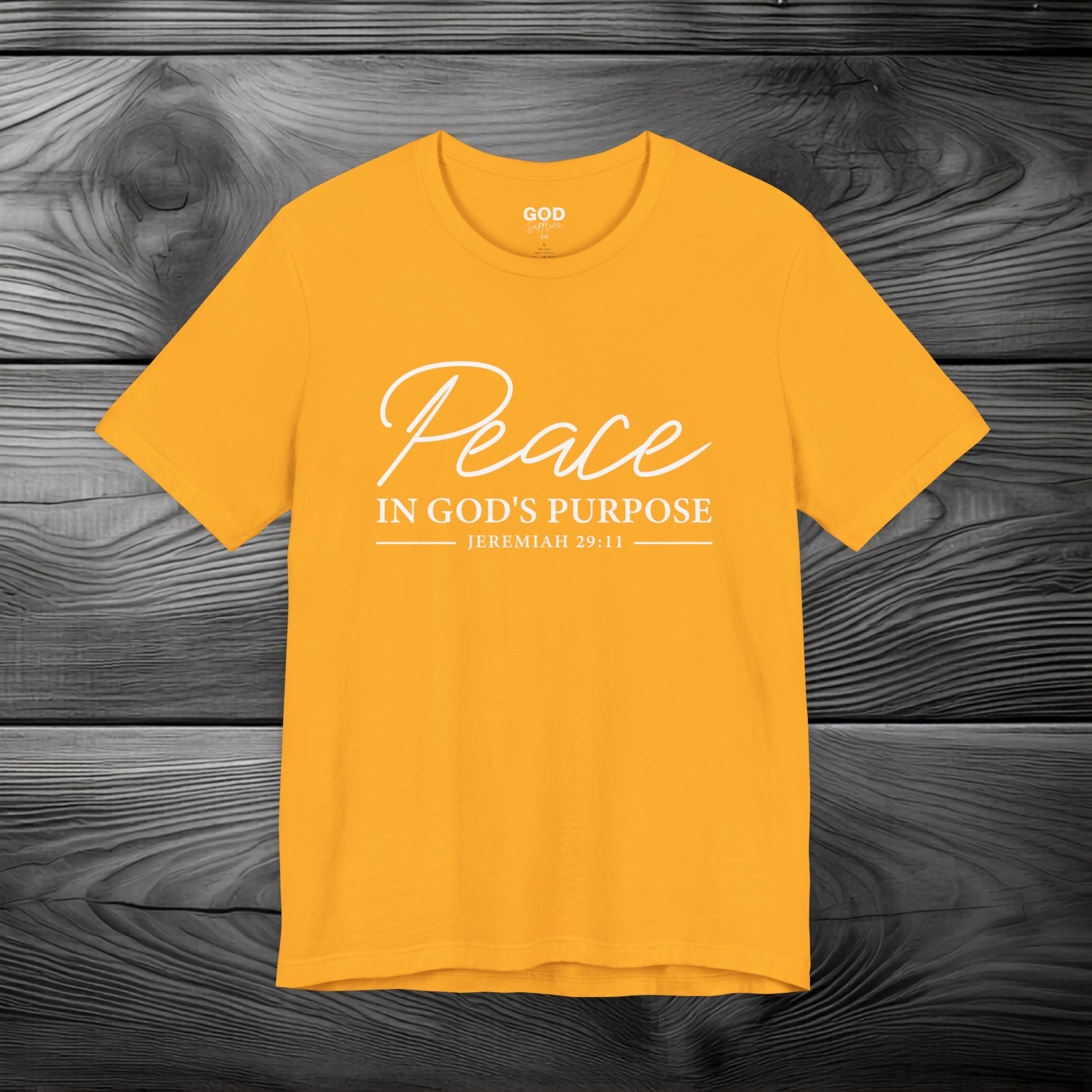 Peace in God's Purpose Unisex Jersey Short Sleeve Tee