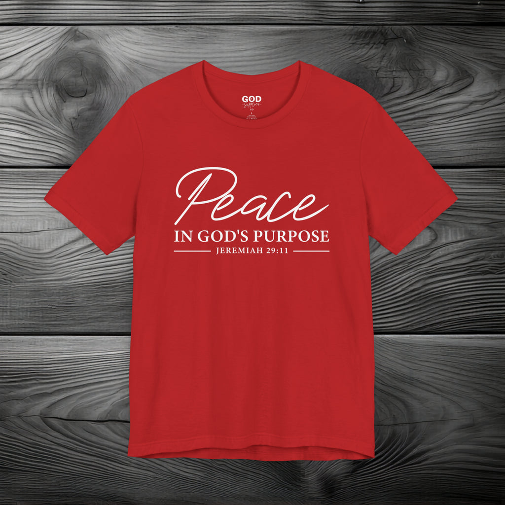 Peace in God's Purpose Unisex Jersey Short Sleeve Tee
