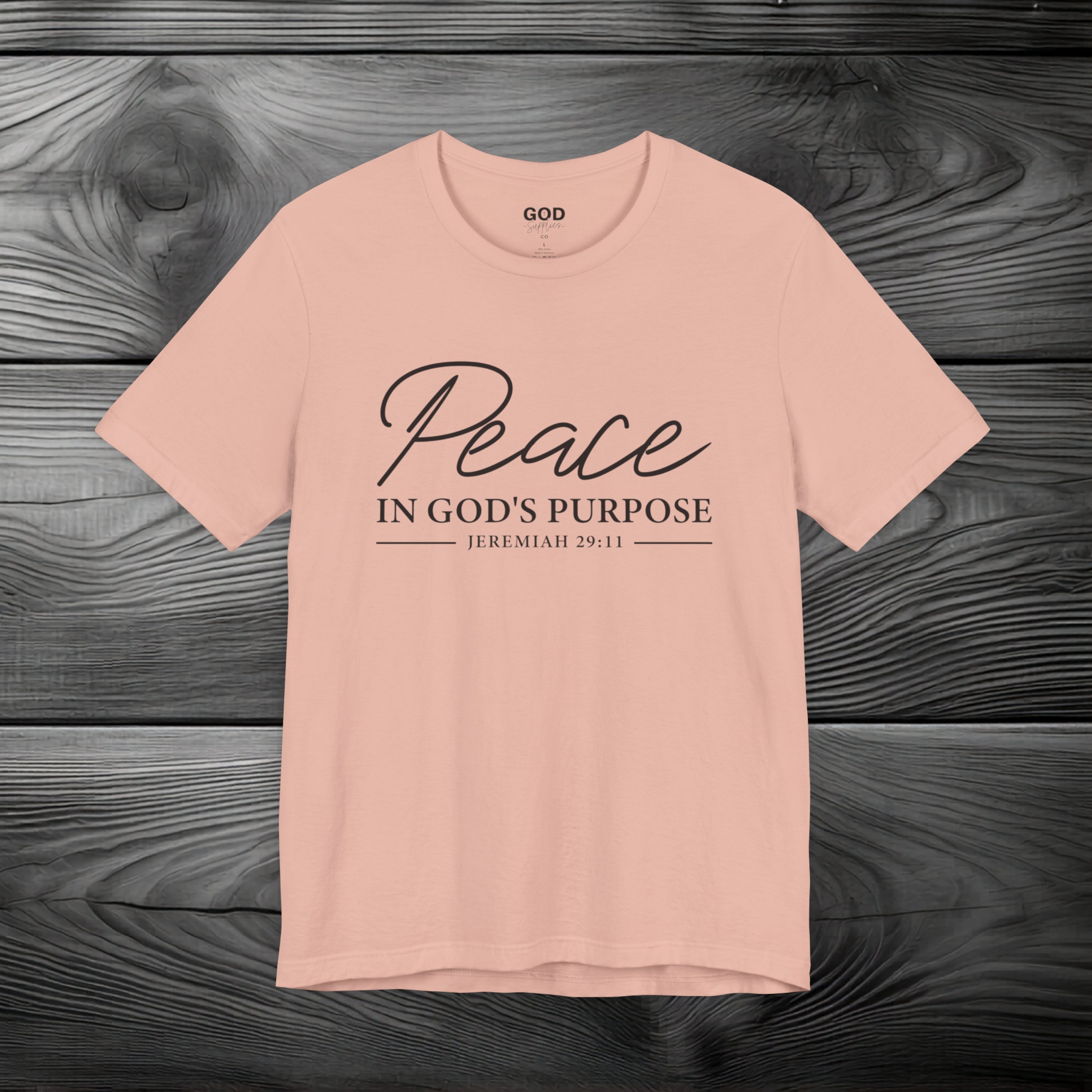 Peace in God's Purpose Unisex Jersey Short Sleeve Tee