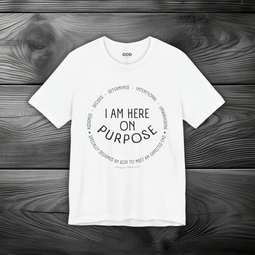 I Am Here On Purpose Unisex Jersey Short Sleeve Tee